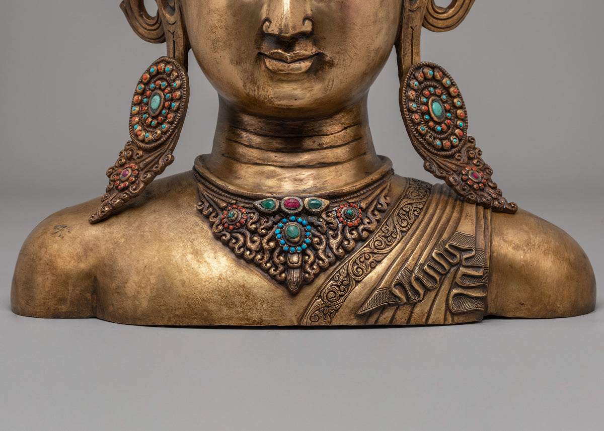 Zen Buddha Head Decor | Buddhist Meditation Sculpture