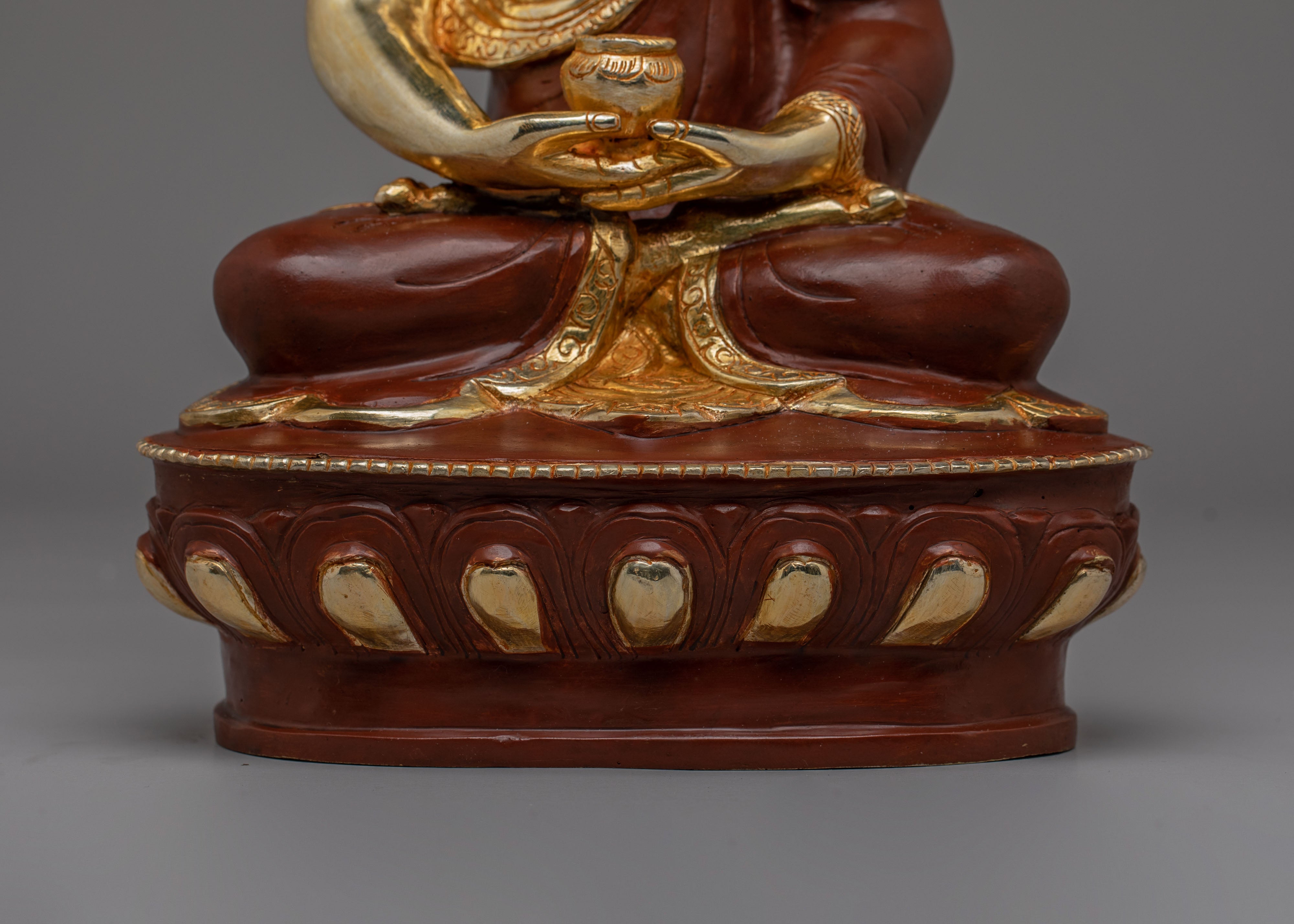 Himalayan Amitabha Meditation Statue | Gold-Plated Copper for Serene Decor