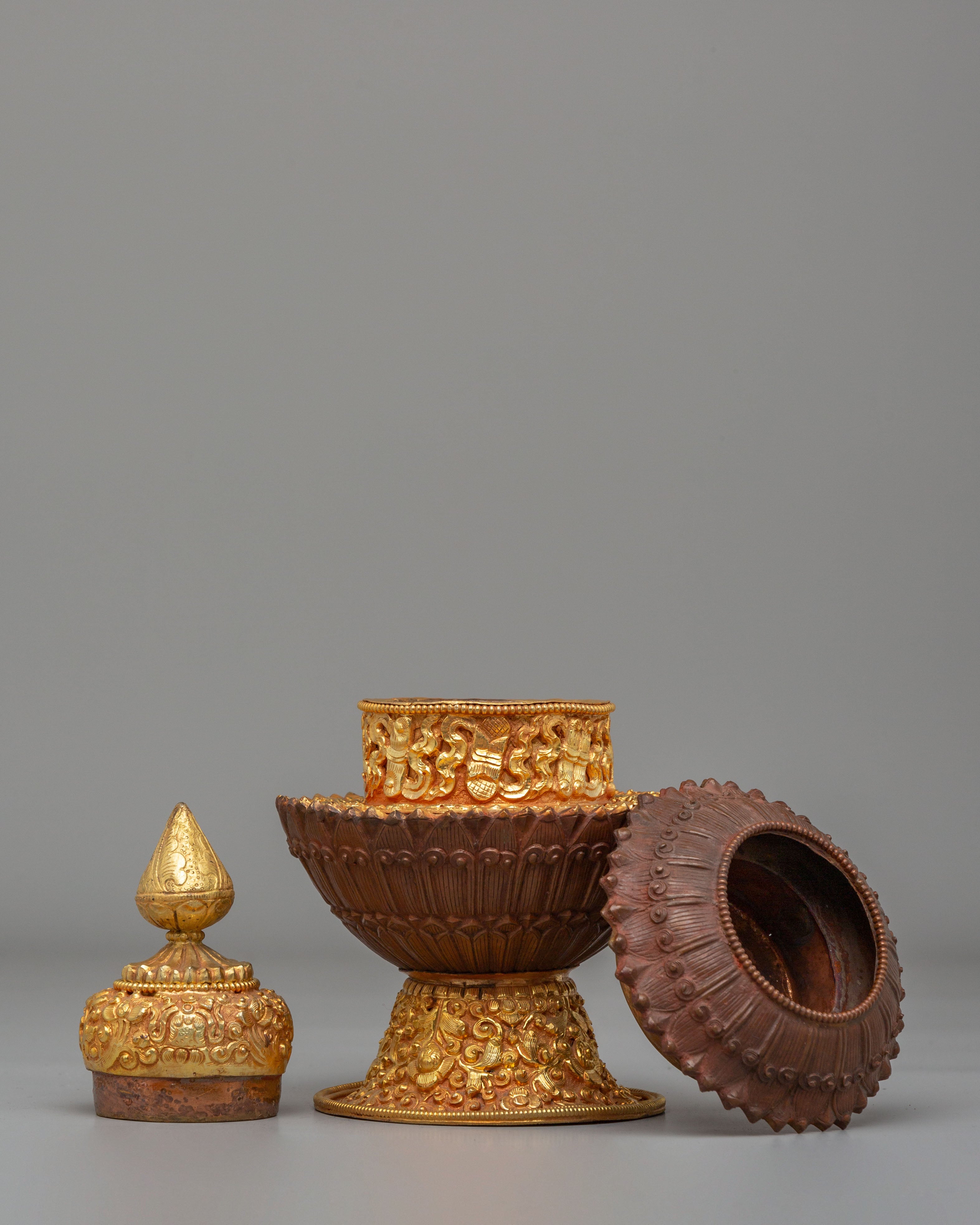 Handmade Ritual Altar Rice Pot | Sacred Buddhist Ceremonial Pot