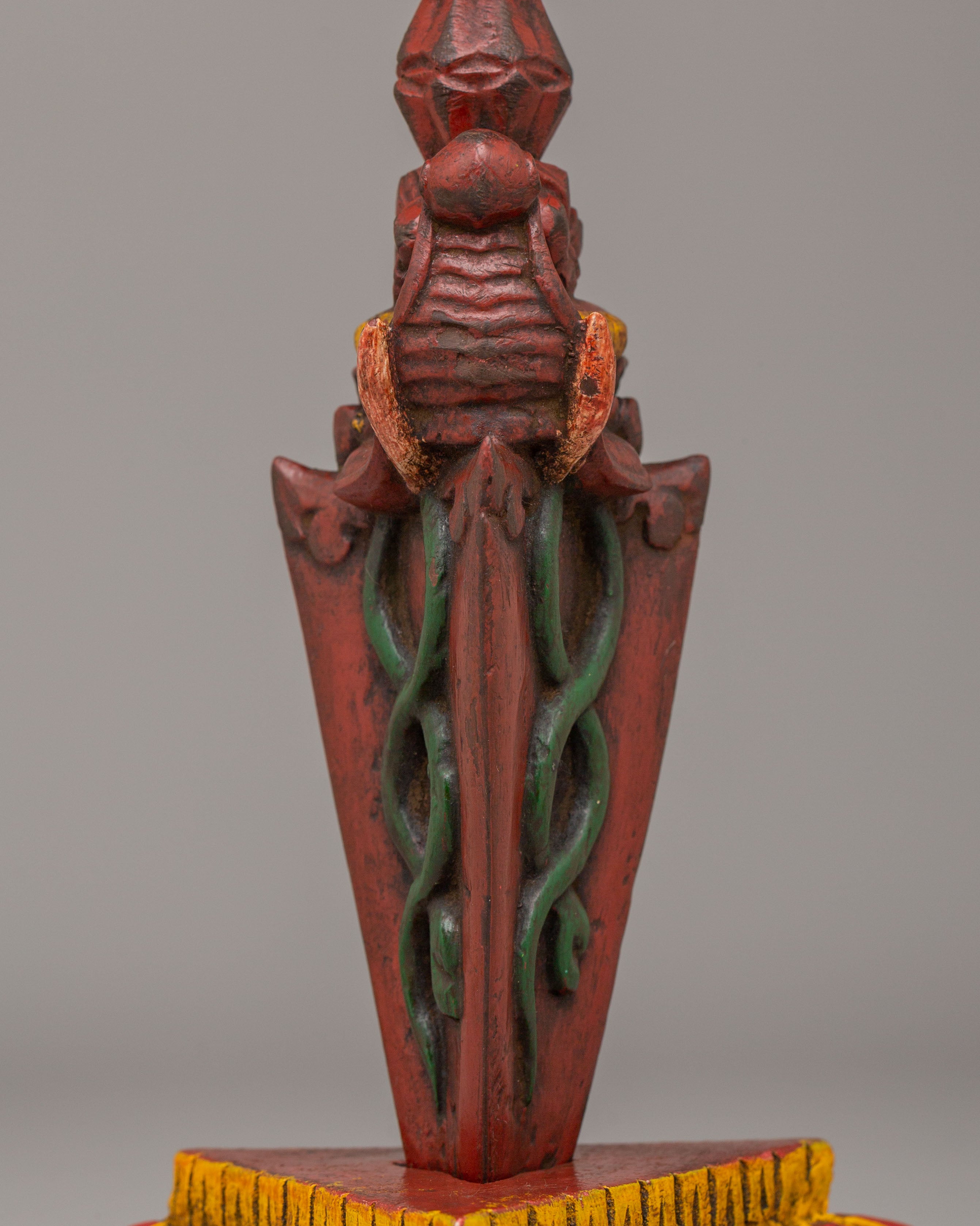 Handcrafted Buddhist Ritual Dagger | Wooden Spiritual Decor