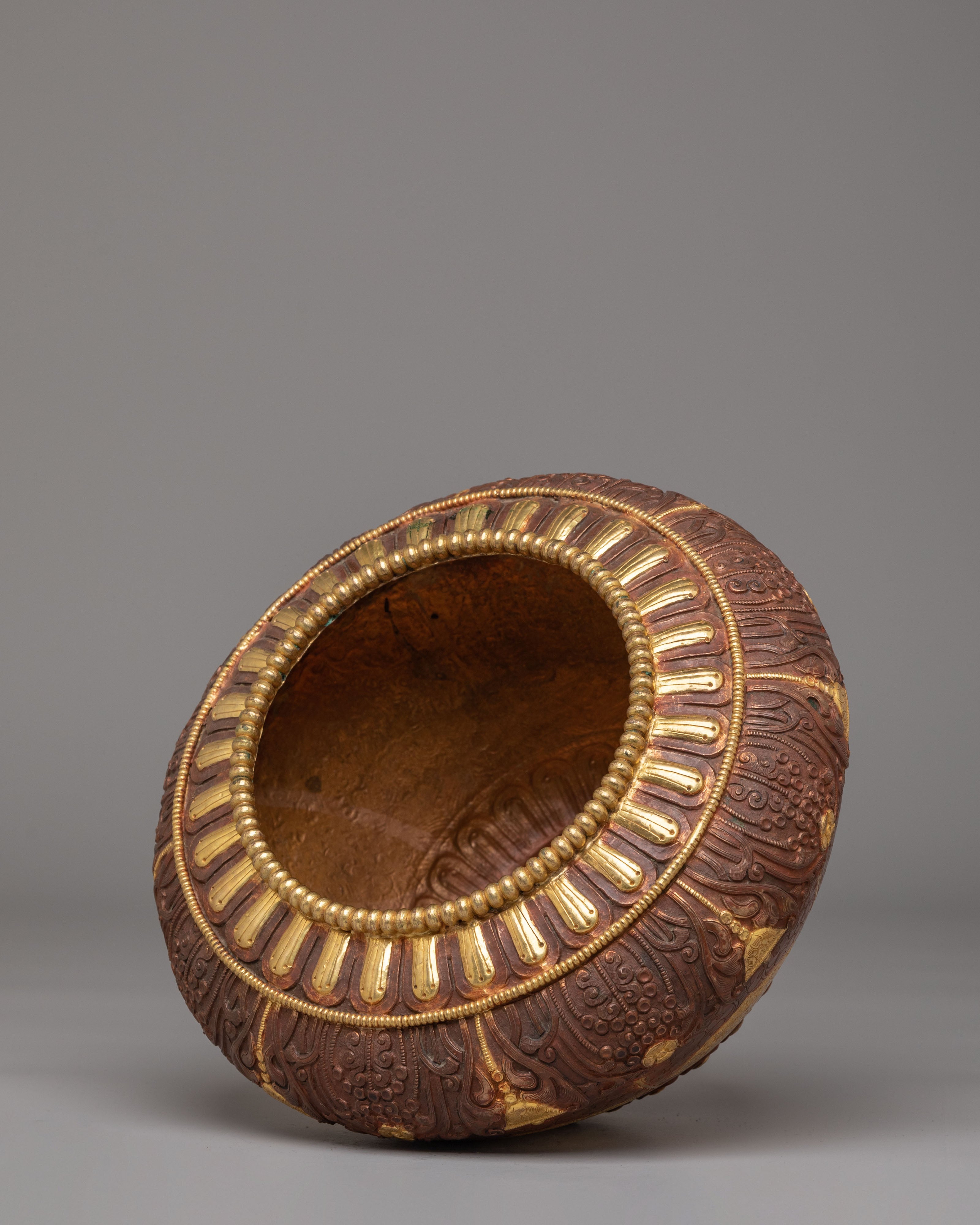 Sacred Buddhist Golpa Offering Bowl | Handcrafted Tibetan Ritual Vessel for Spiritual Practice