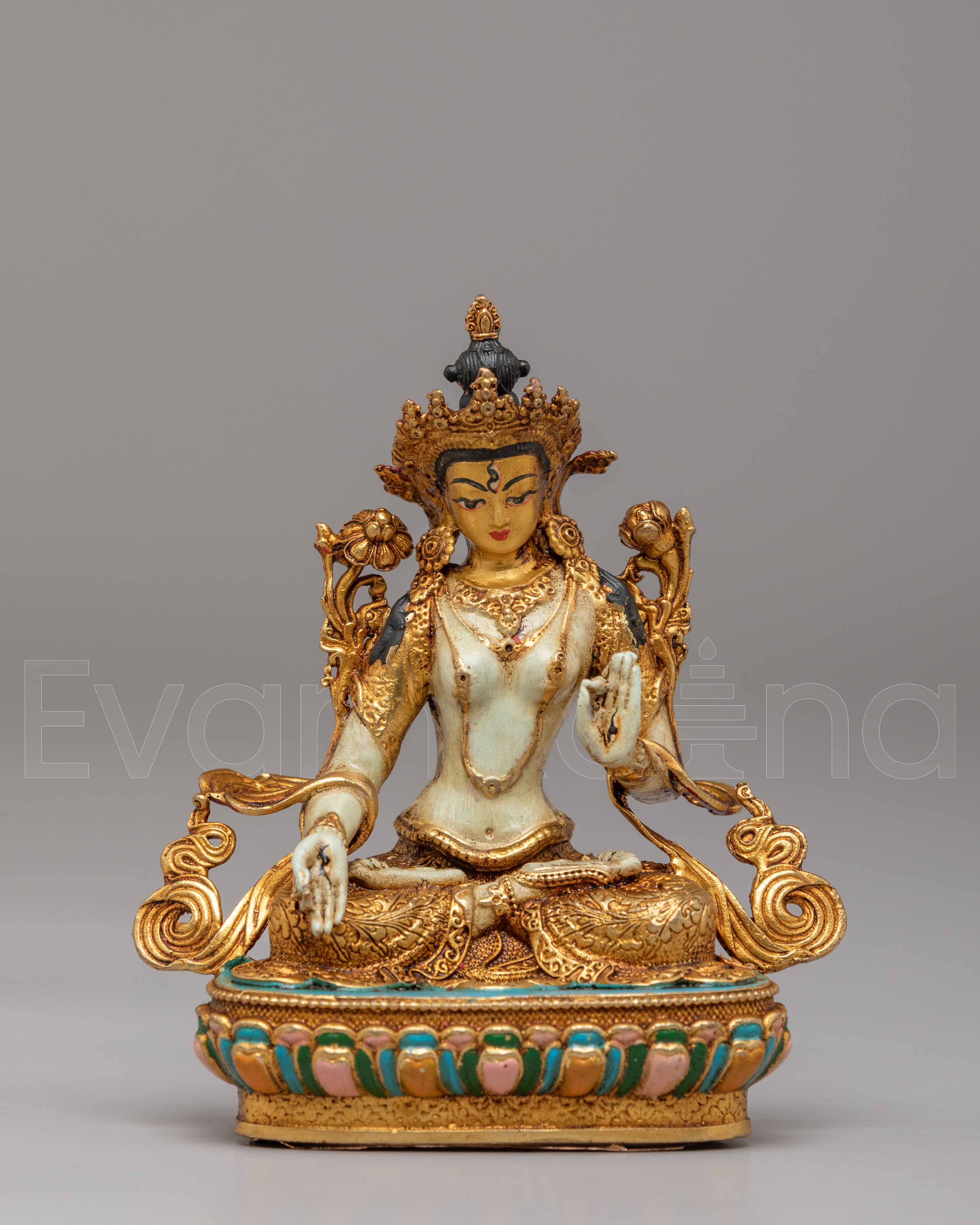 Traditional White Tara Goddess Statue 