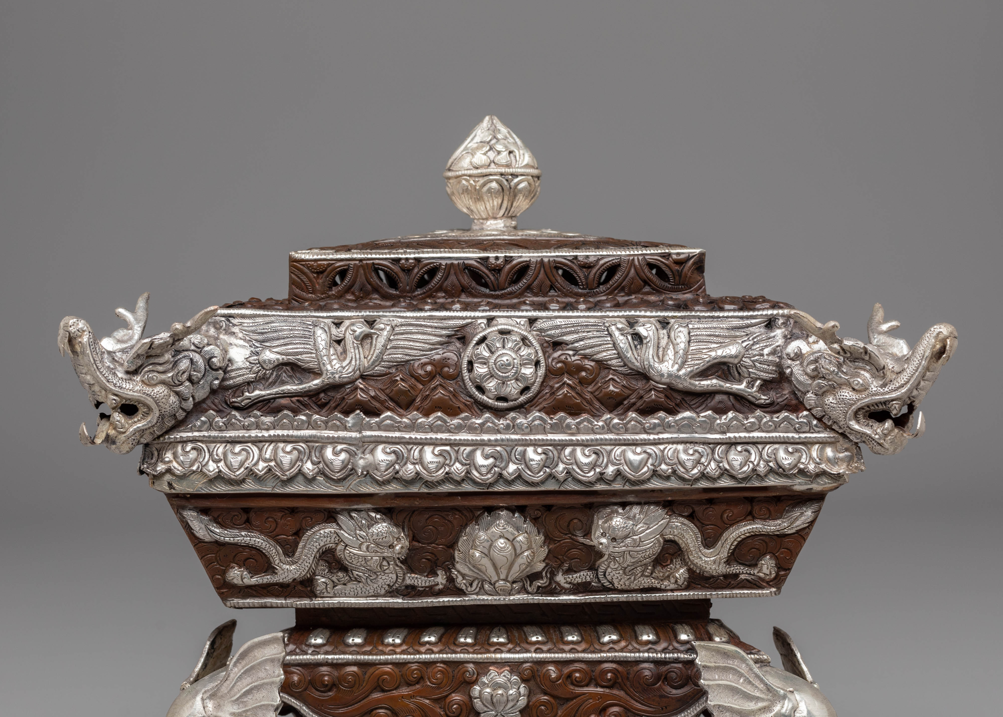 Decorative Silver Plated Incense Burner | Handcrafted Copper Incense Holder