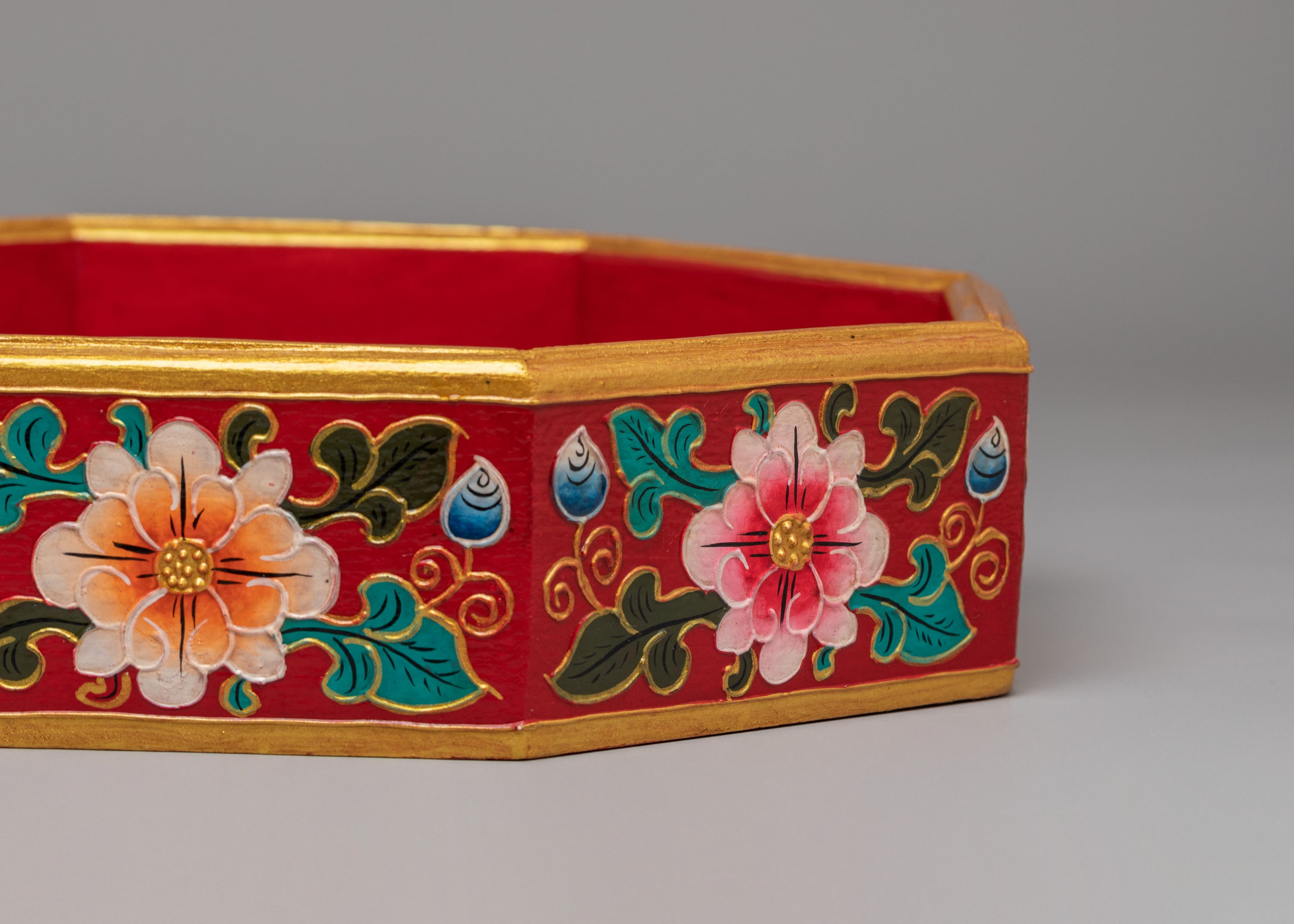 Buddhist Altar Tray | Hand-painted Ritual Plate