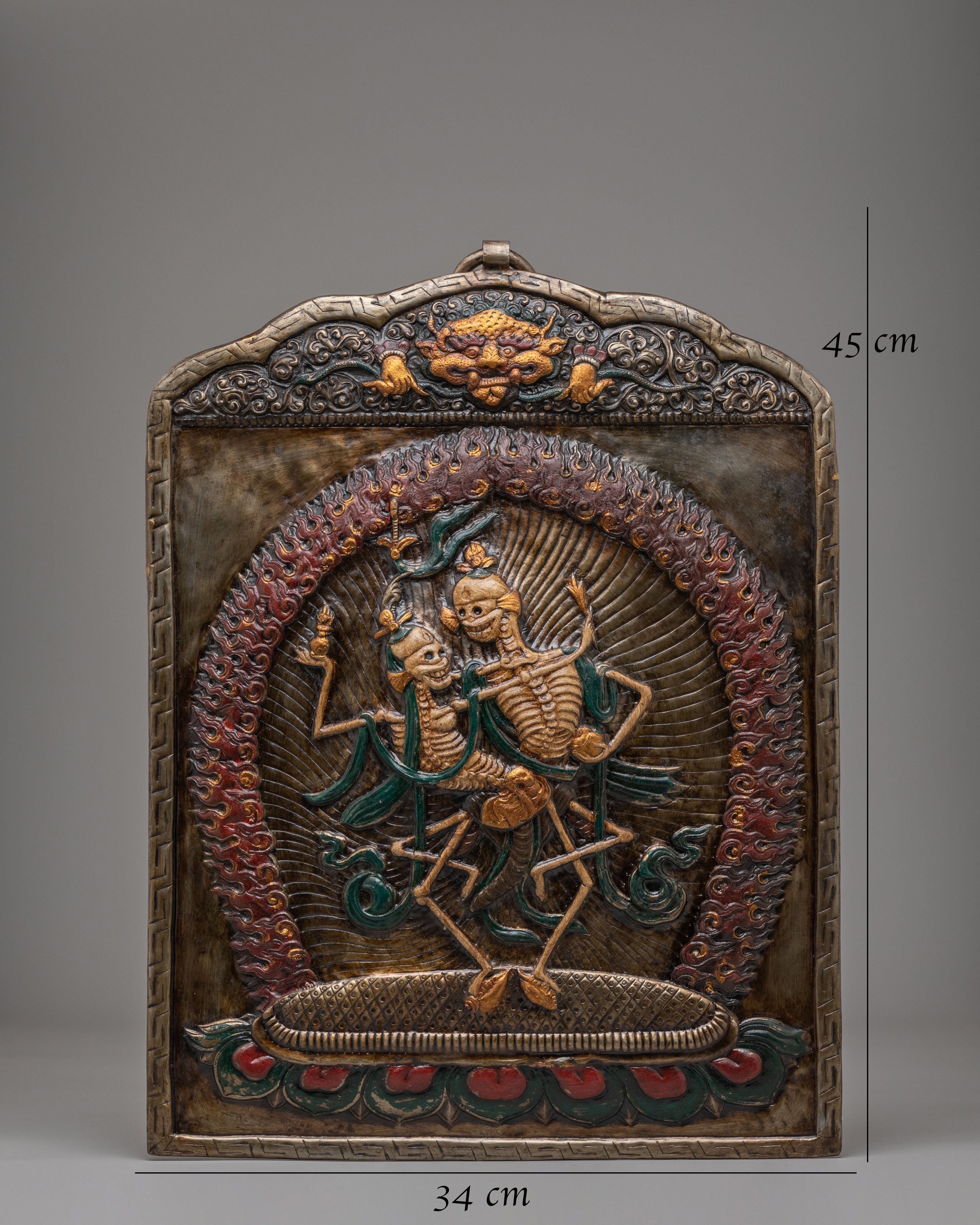 Handmade Buddhist Chittipati Wall Hanging | Sacred Skeleton Dance Artwork