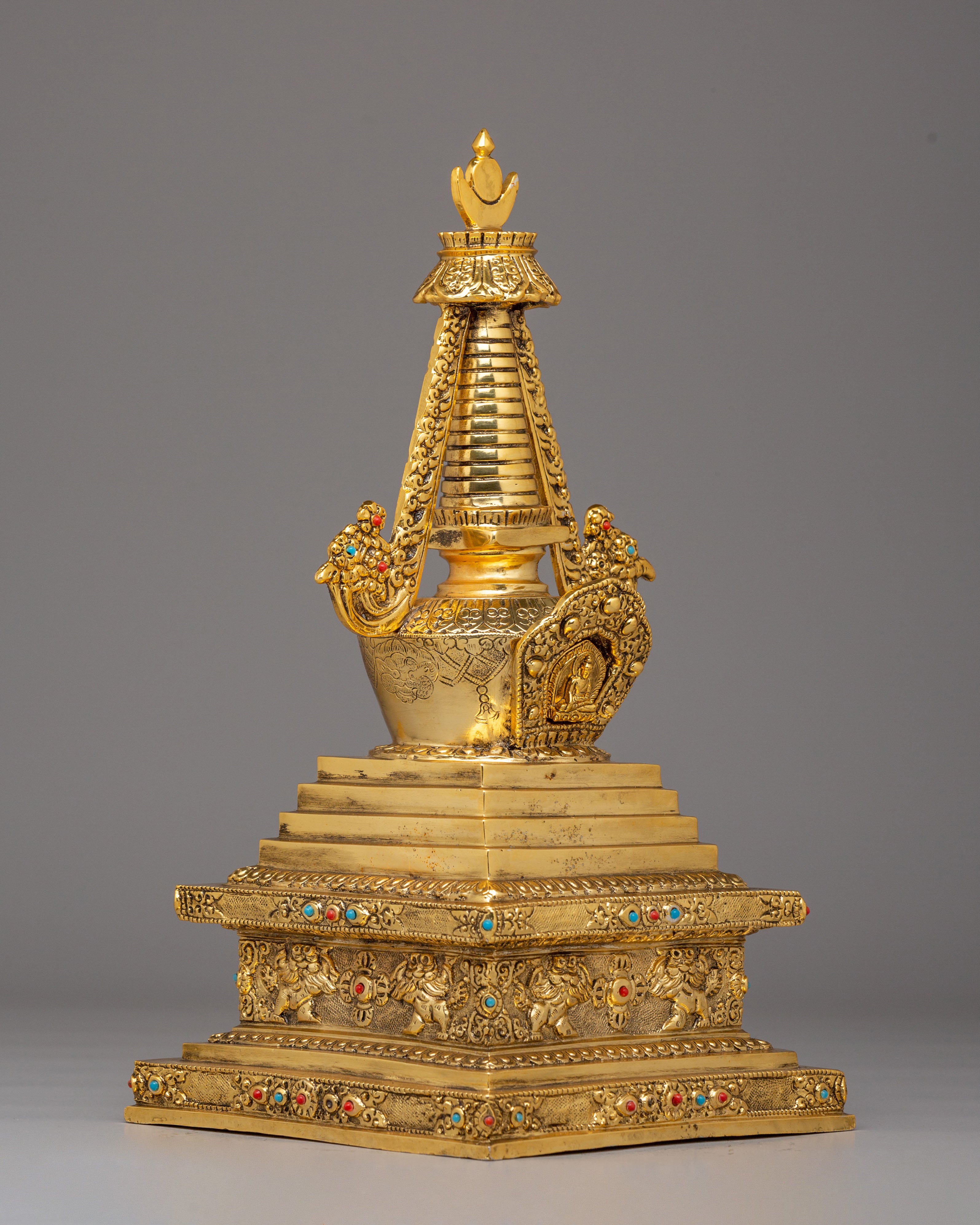 Spiritual Enlightenment Stupa | Handmade Sacred Buddhist Shrine Decor