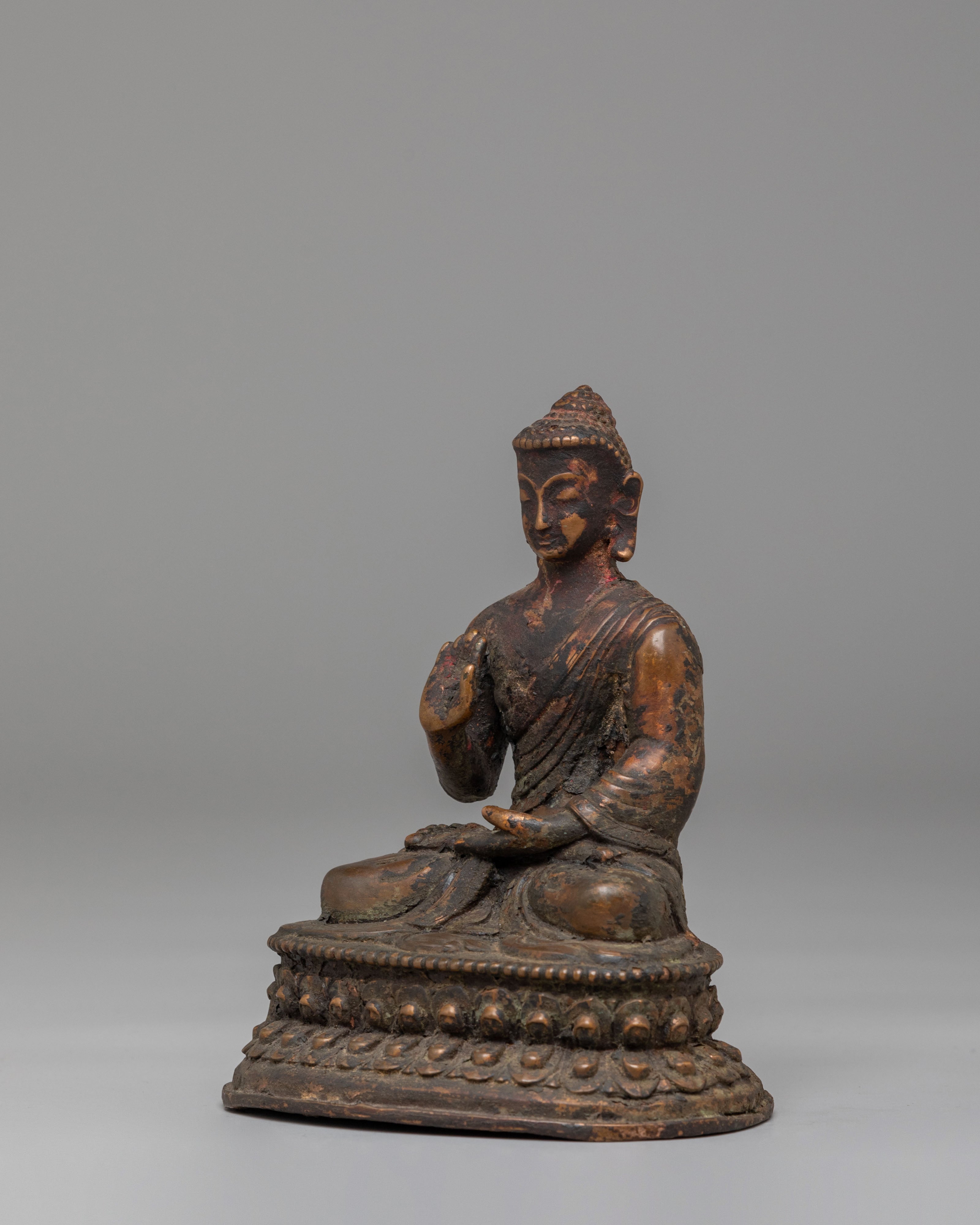 Spiritual Amoghasiddhi Sculpture | Handmade Buddhist Statue for Meditation