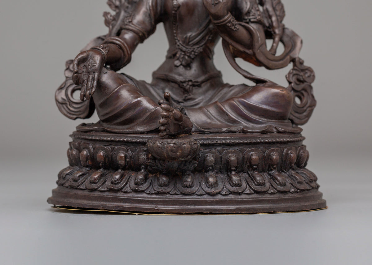 Handmade Green Tara Altar Statue | Spiritual Decor for Meditation &amp; Rituals