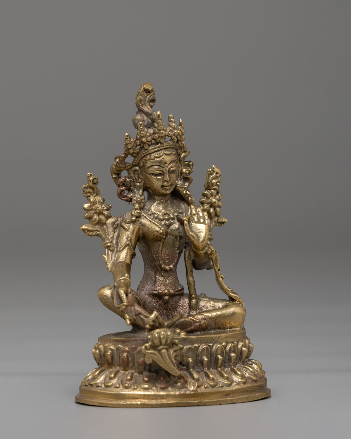 Traditional Green Tara Buddhist Sculpture | Spiritual Home Decor