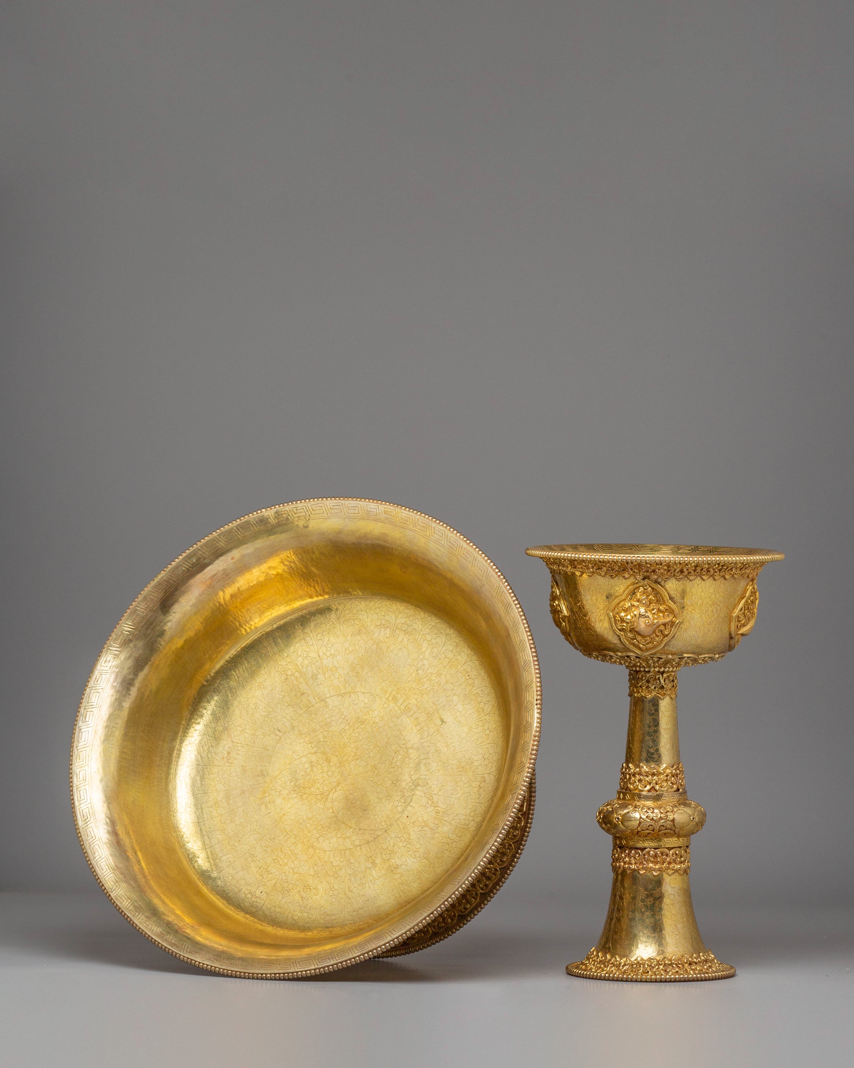 Handmade Tibetan Serkyem Set | Traditional Ritual Offering Vessels