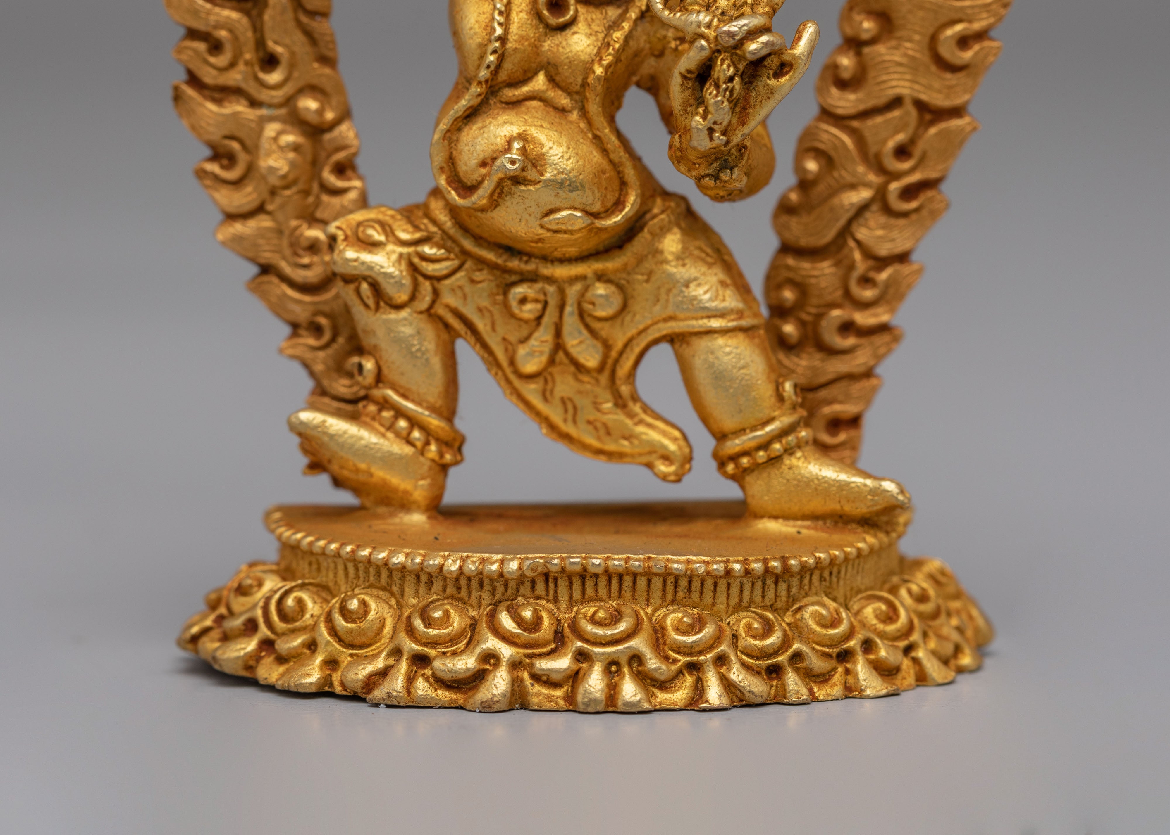 Handmade Vajrapani Statue | Gold Plated Copper Protector Deity