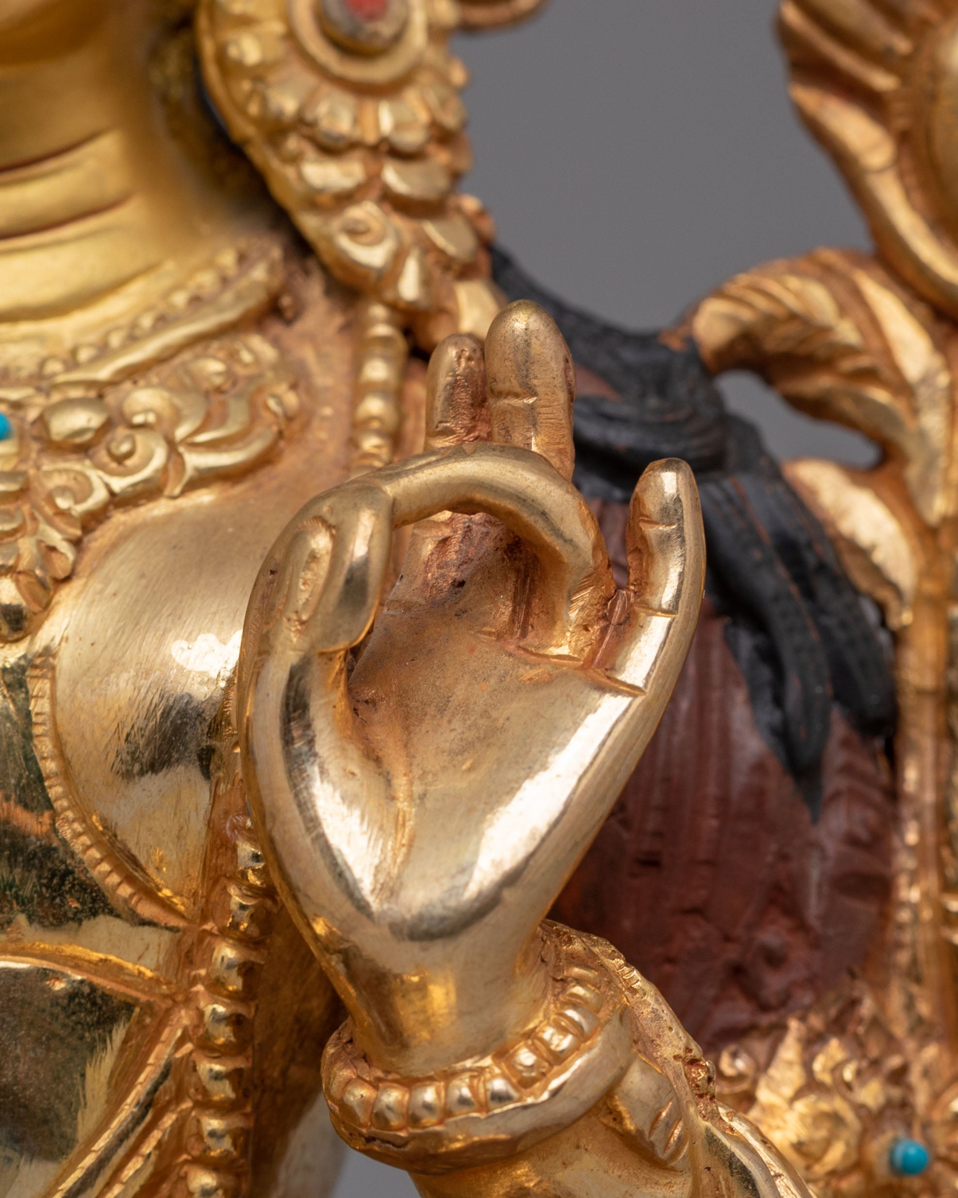 Handmade Green Tara Goddess Statue | Tibetan Spiritual Decor