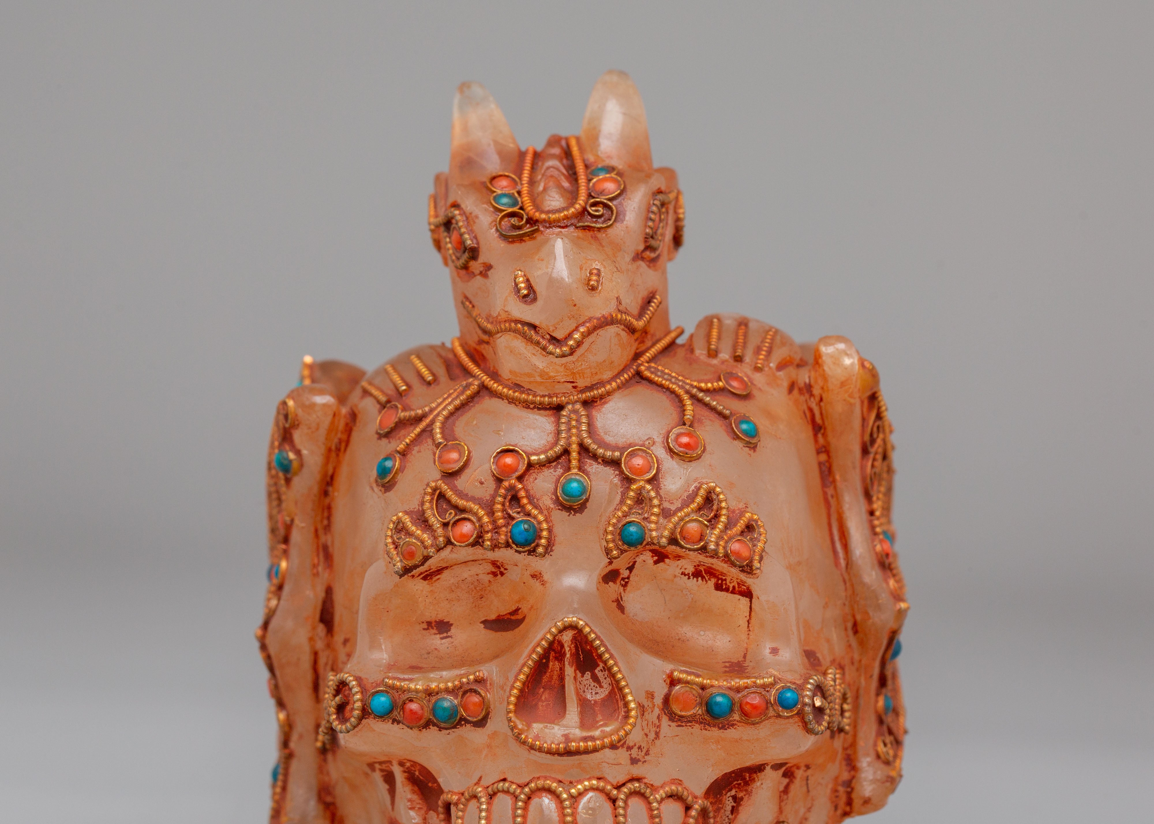 Himalayan Crystal Skull | Tibetan Buddhist Ritual Skull