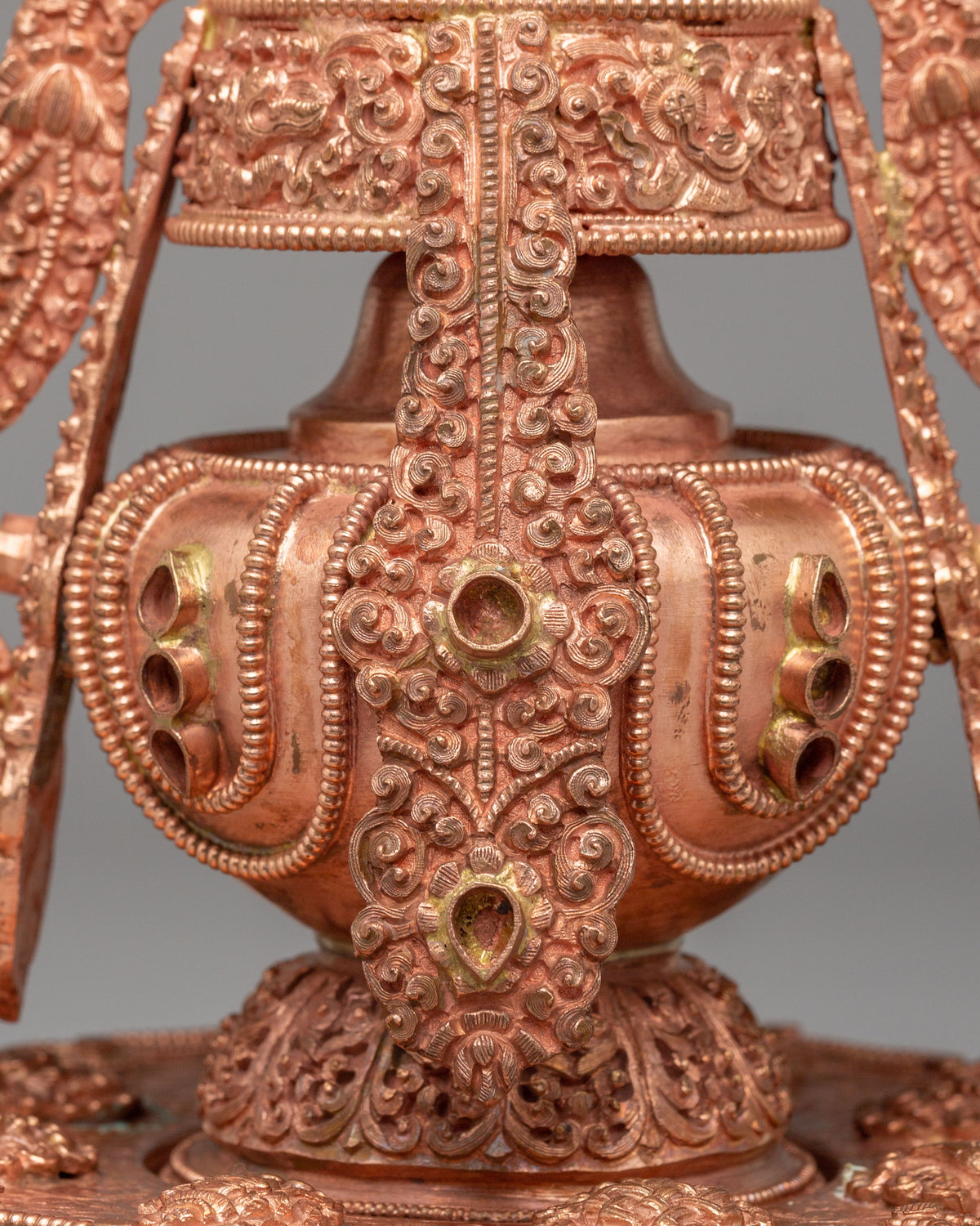 Handmade Long Life Vase | Copper Body Vase for Sacred Decor