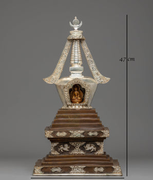 Handmade Buddhist Enlightenment Symbol Stupa | Tibetan Stupa Art