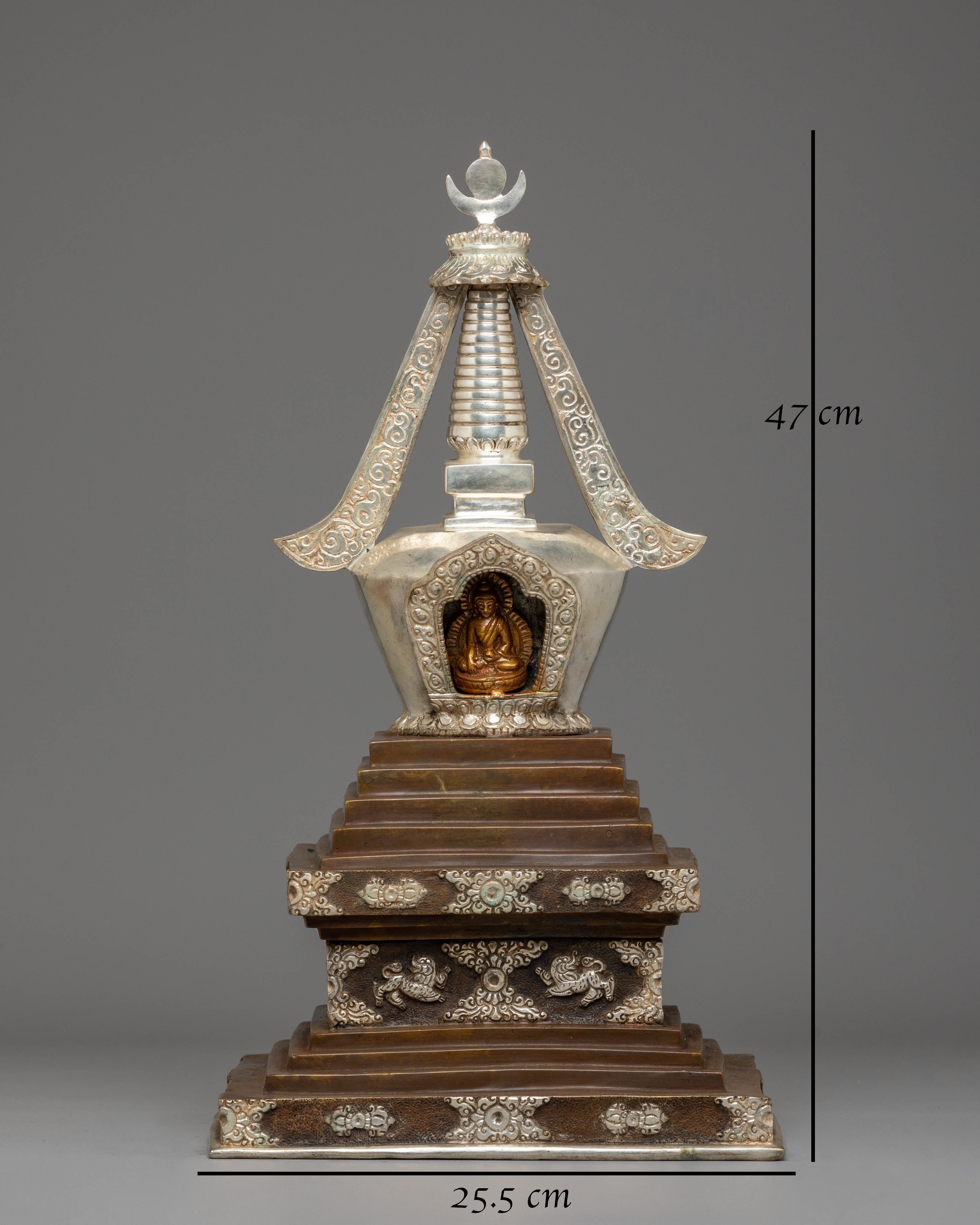 Handmade Buddhist Enlightenment Symbol Stupa | Tibetan Stupa Art
