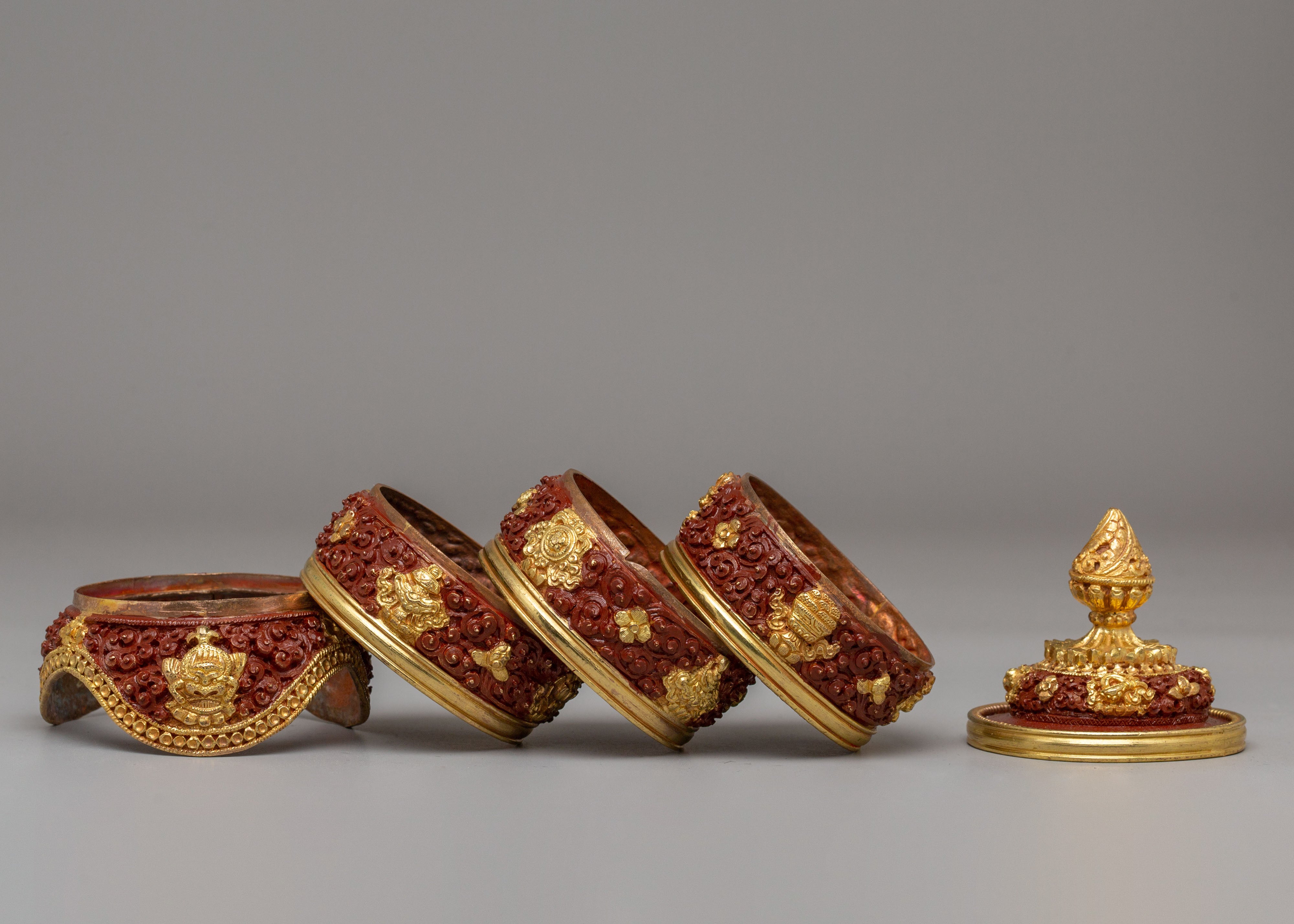 Decorative Himalayan Rice Pot | Handmade Buddhist Ritual Vessel