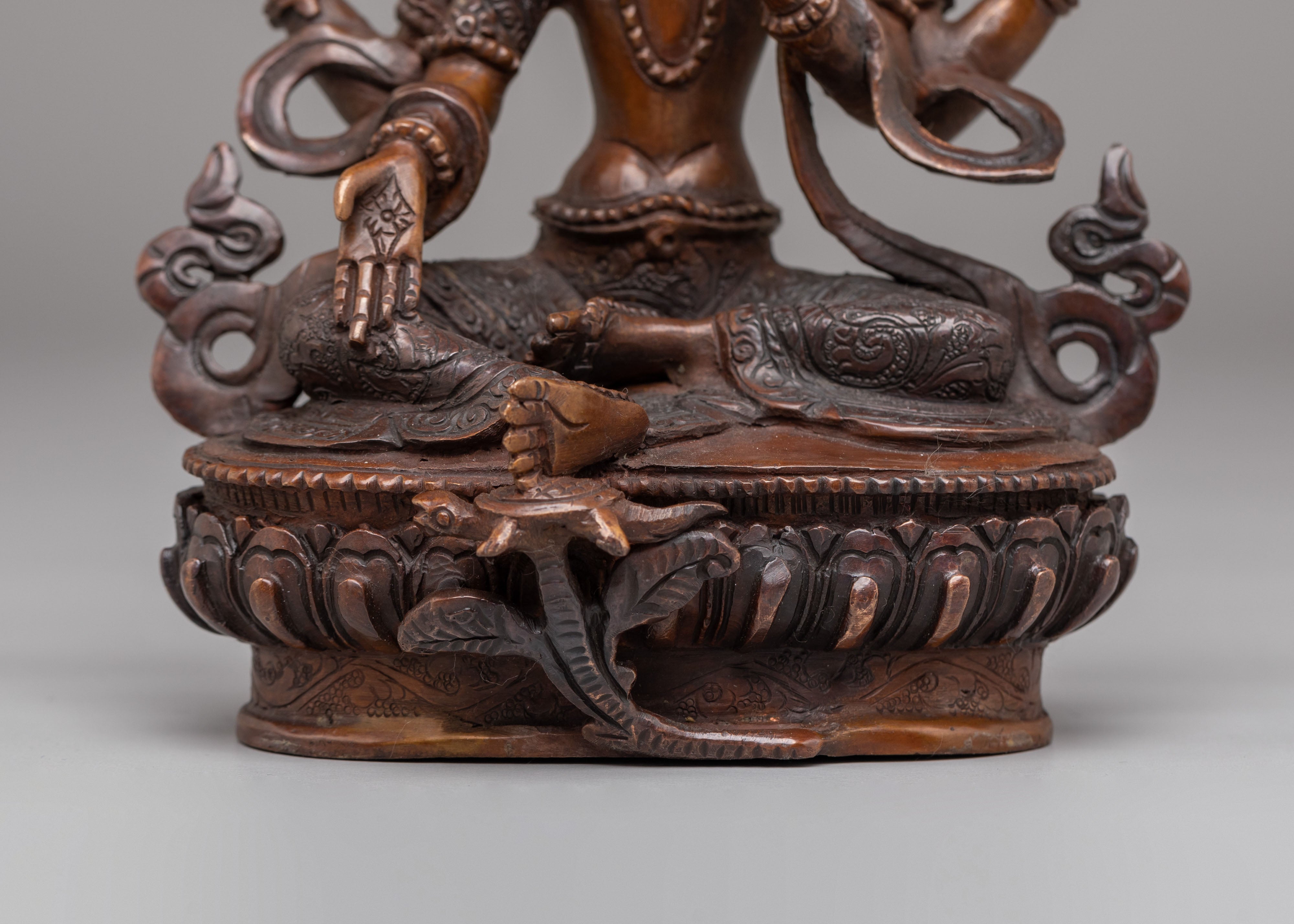Laxmi Handcrafted Statue | Oxidized Copper Body