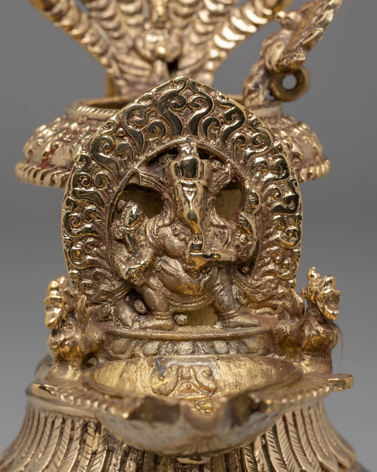 Handmade Ganesha Oil Lamp | Brass Spiritual Lamp with Intricate Design (REMAKE POSSIBLE )