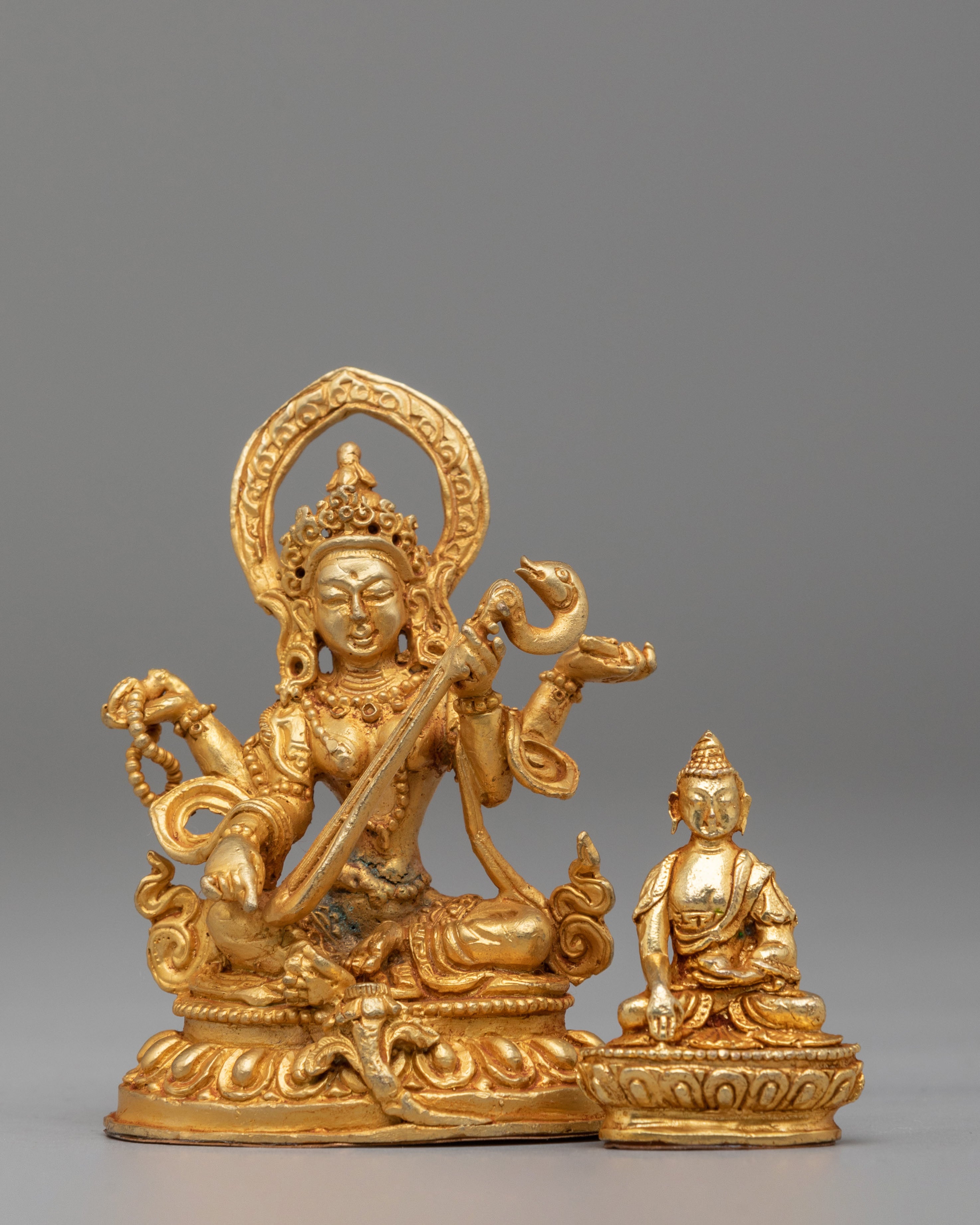 Handcrafted Saraswati Altar Statue | Goddess of Wisdom Decor