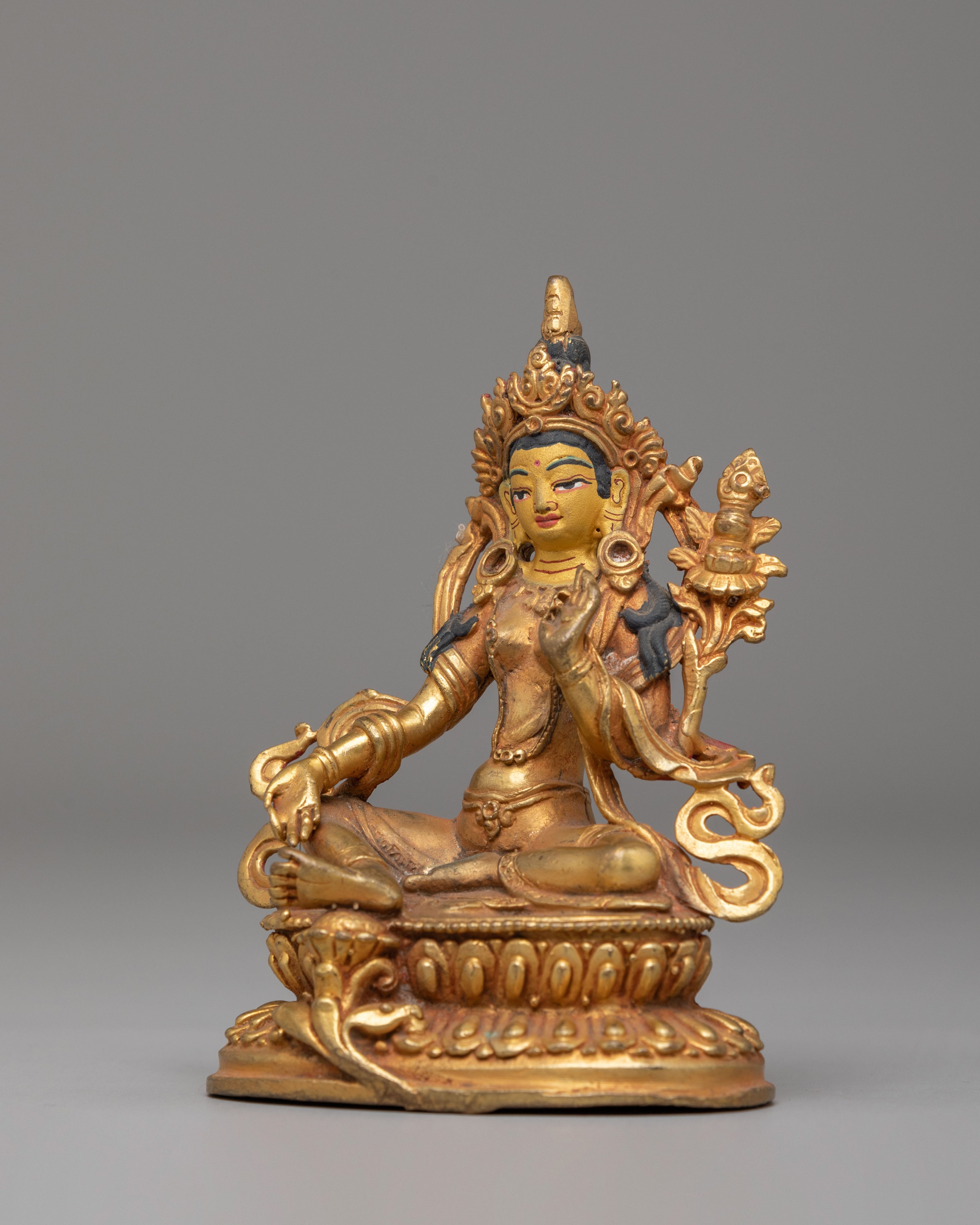 Scared Green Tara Deity Statue | Buddhist Bodhisattva of Compassion