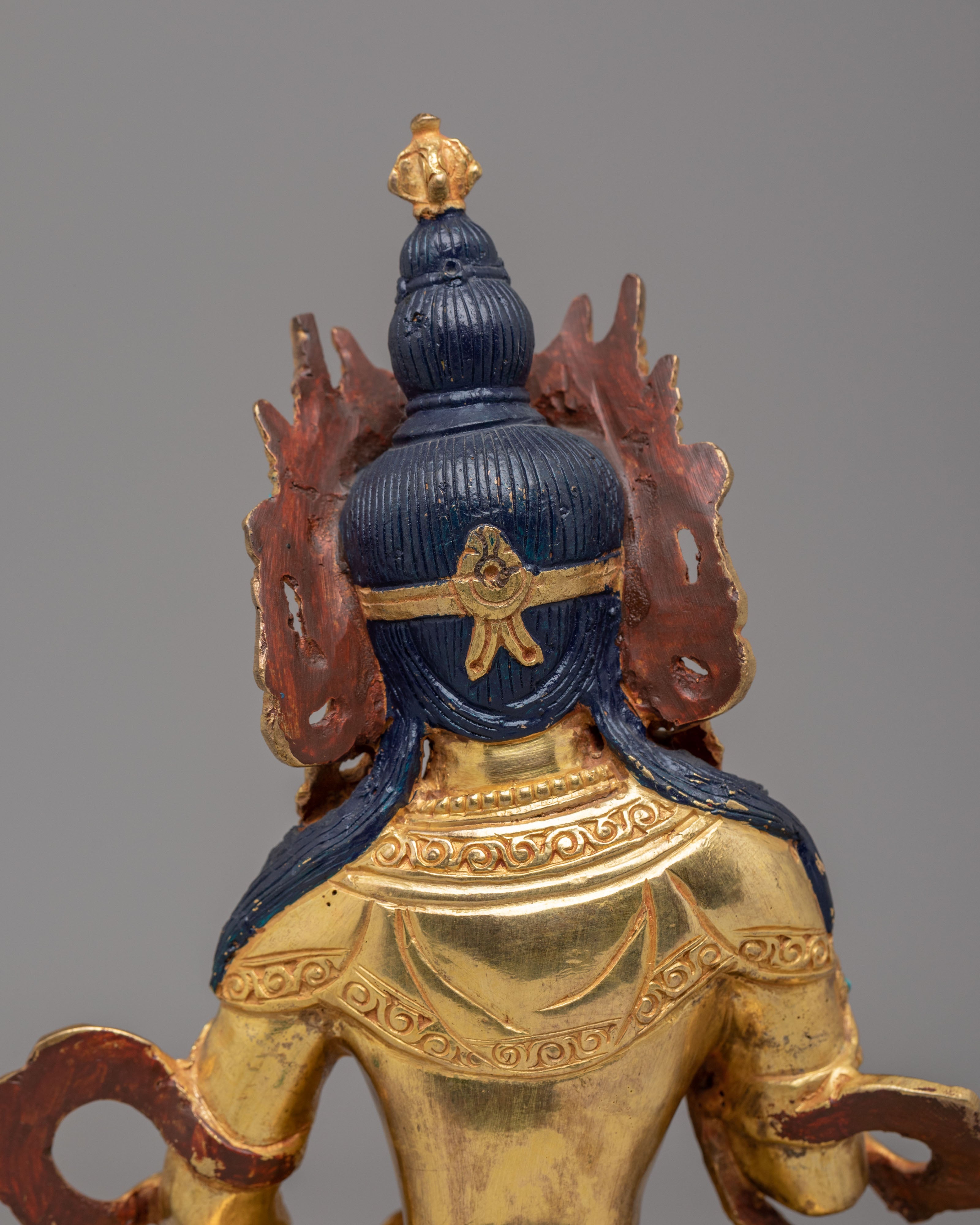 Traditional Tibetan Vajrasattva Statue | Gold Plated Buddhist Purification Deity