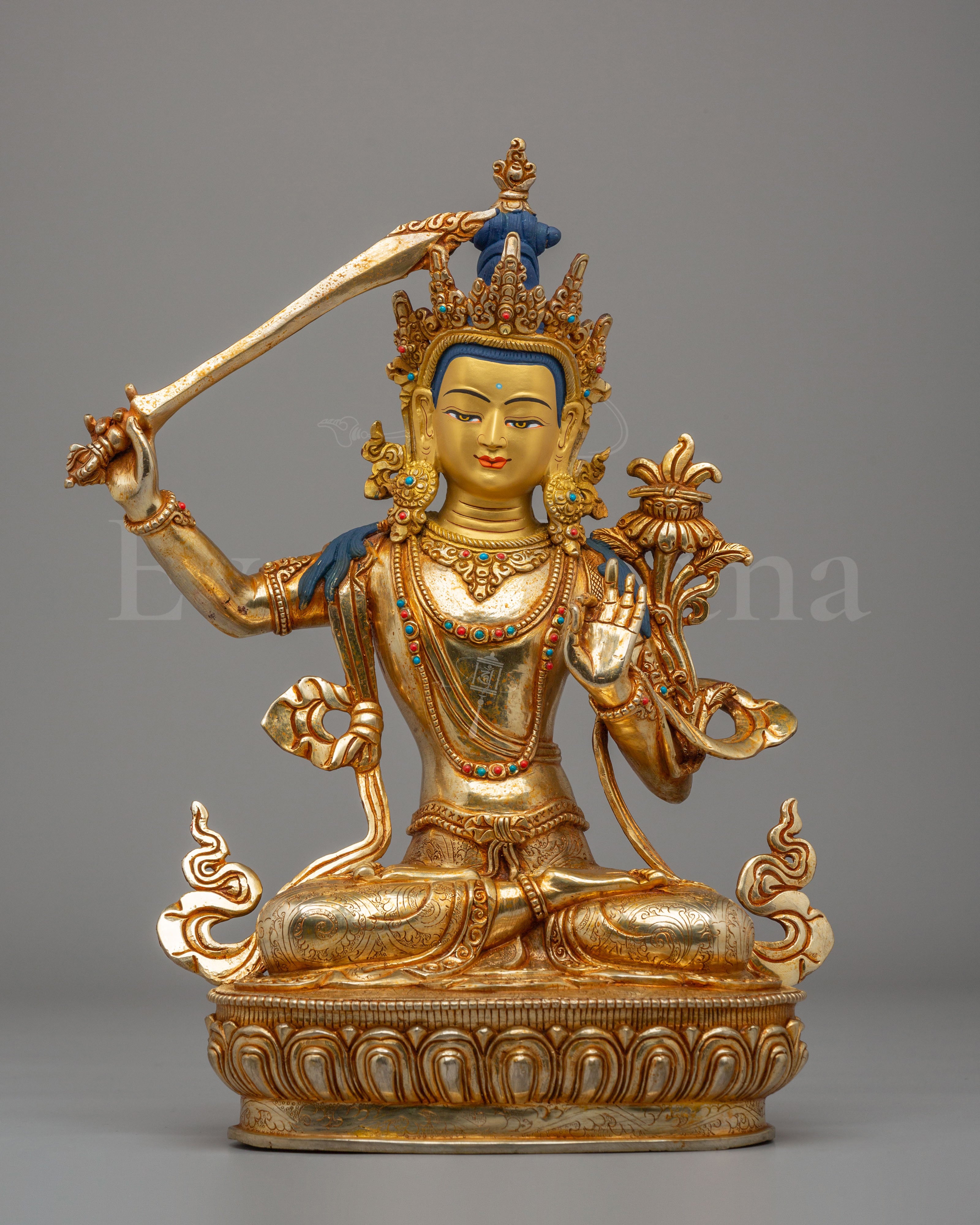 Manjushri Statue with Wisdom Sword    