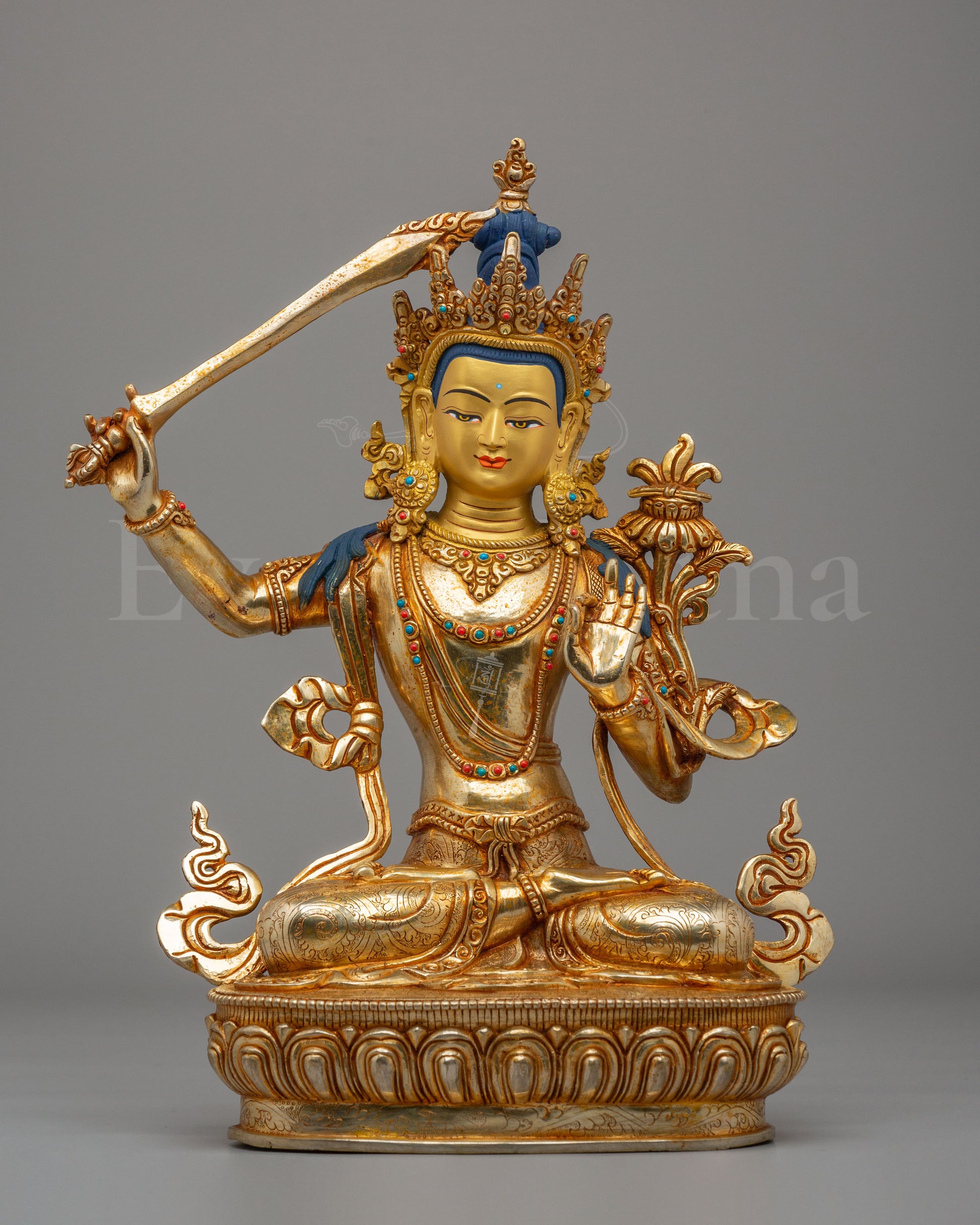 Manjushri Statue with Wisdom Sword    