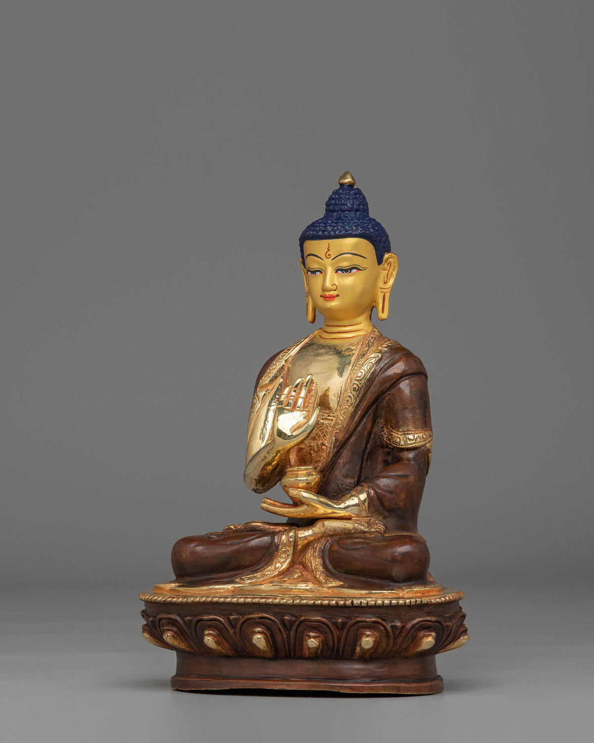 Handmade Amogasiddhi Buddha Statue | Traditional Tibetan Deity Sculpture