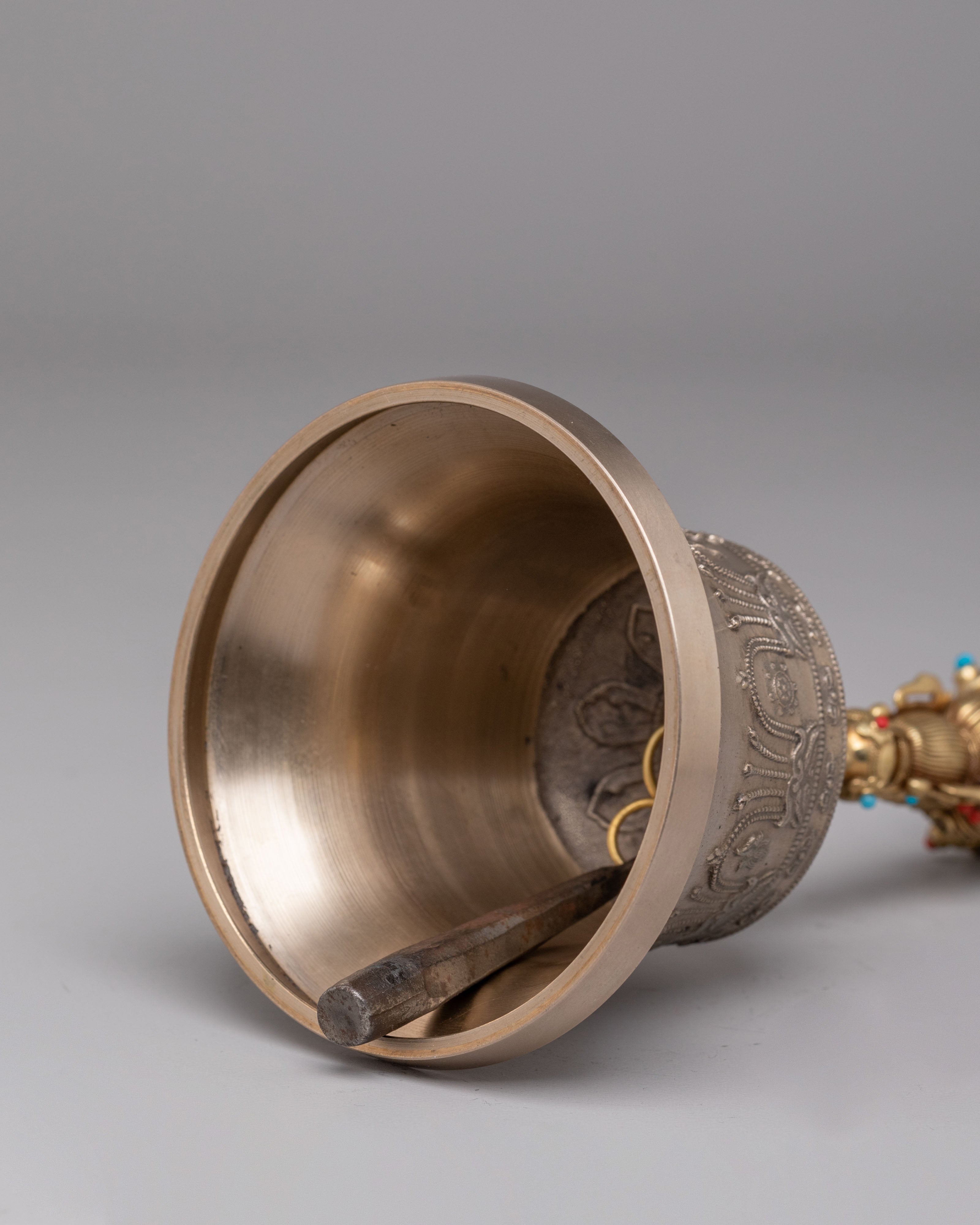 Traditional Tibetan Ritual Bell and Vajra Set | Handcrafted Altar Tools
