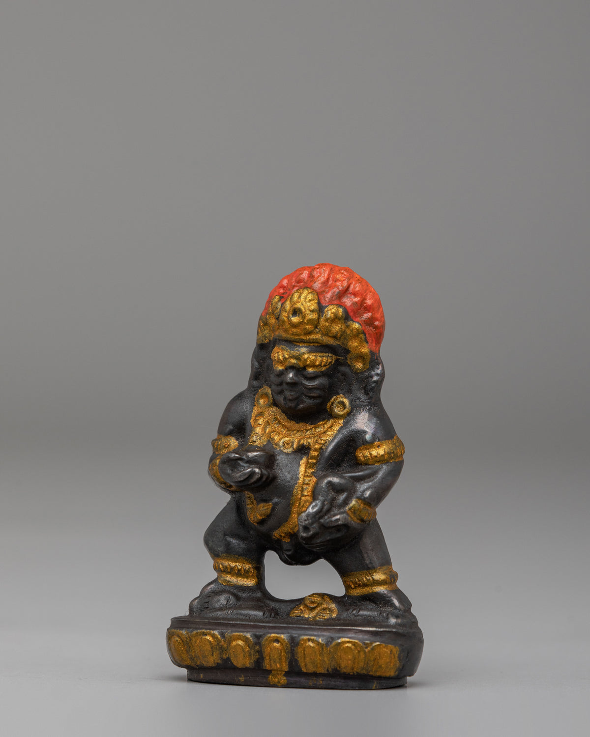 Buddhist Sacred Black Dzambhala Statue | Tibetan God of Wealth