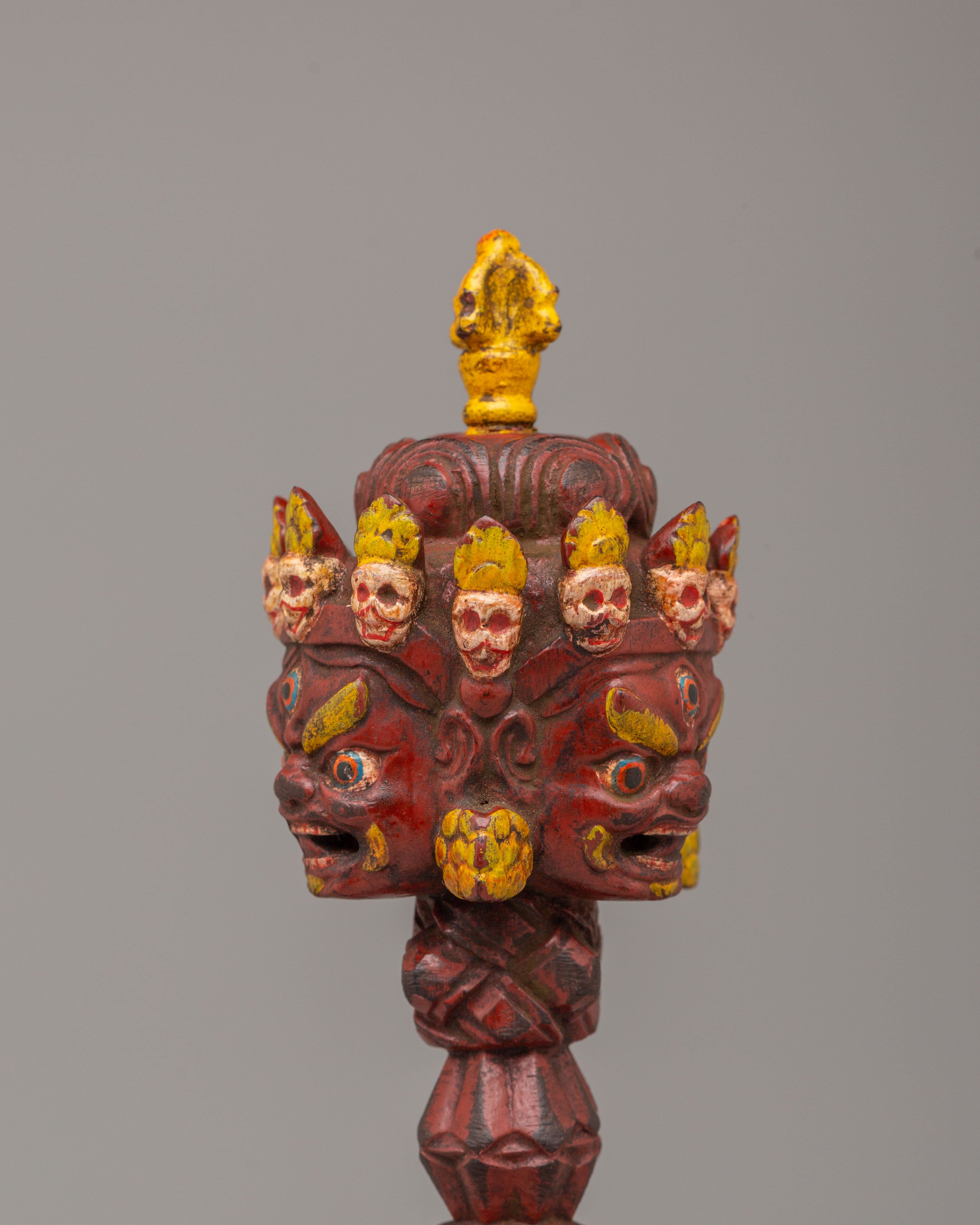 Handcrafted Buddhist Ritual Dagger | Wooden Spiritual Decor