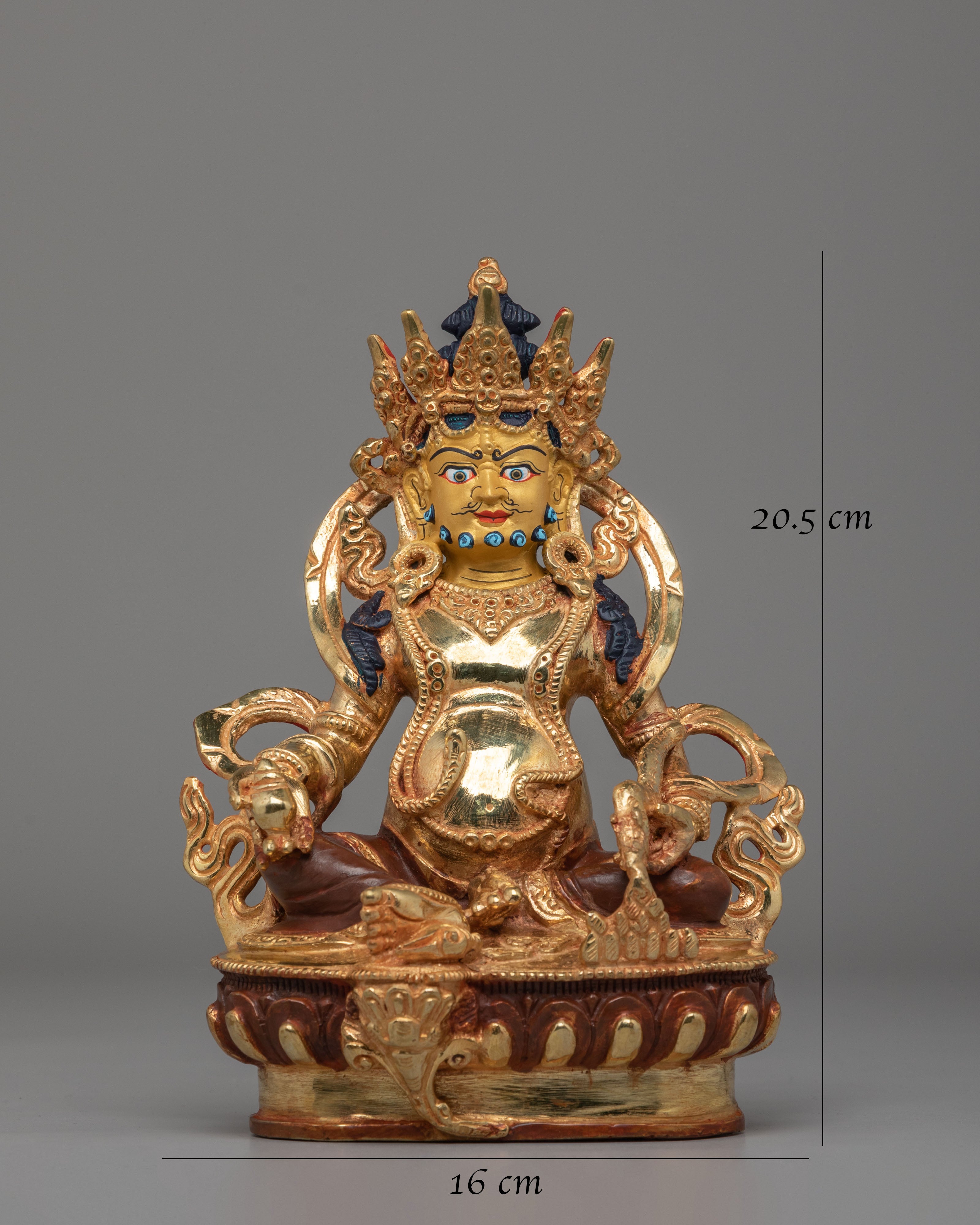Traditional Dzambhala Wealth Deity Statue | Copper Body for Spiritual Blessings