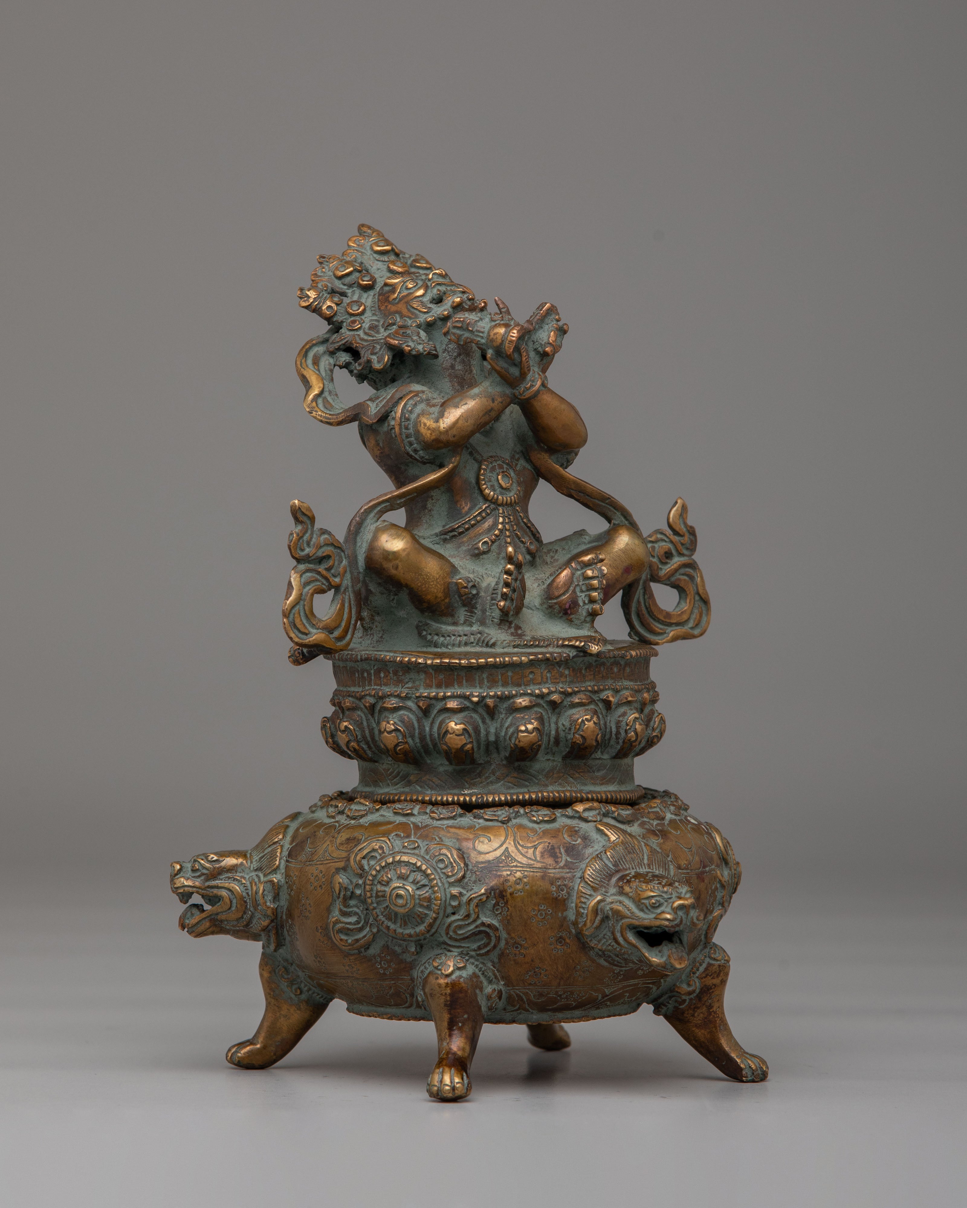 Handcrafted Traditional Vajradhaka | Copper Statue with Antique Finish