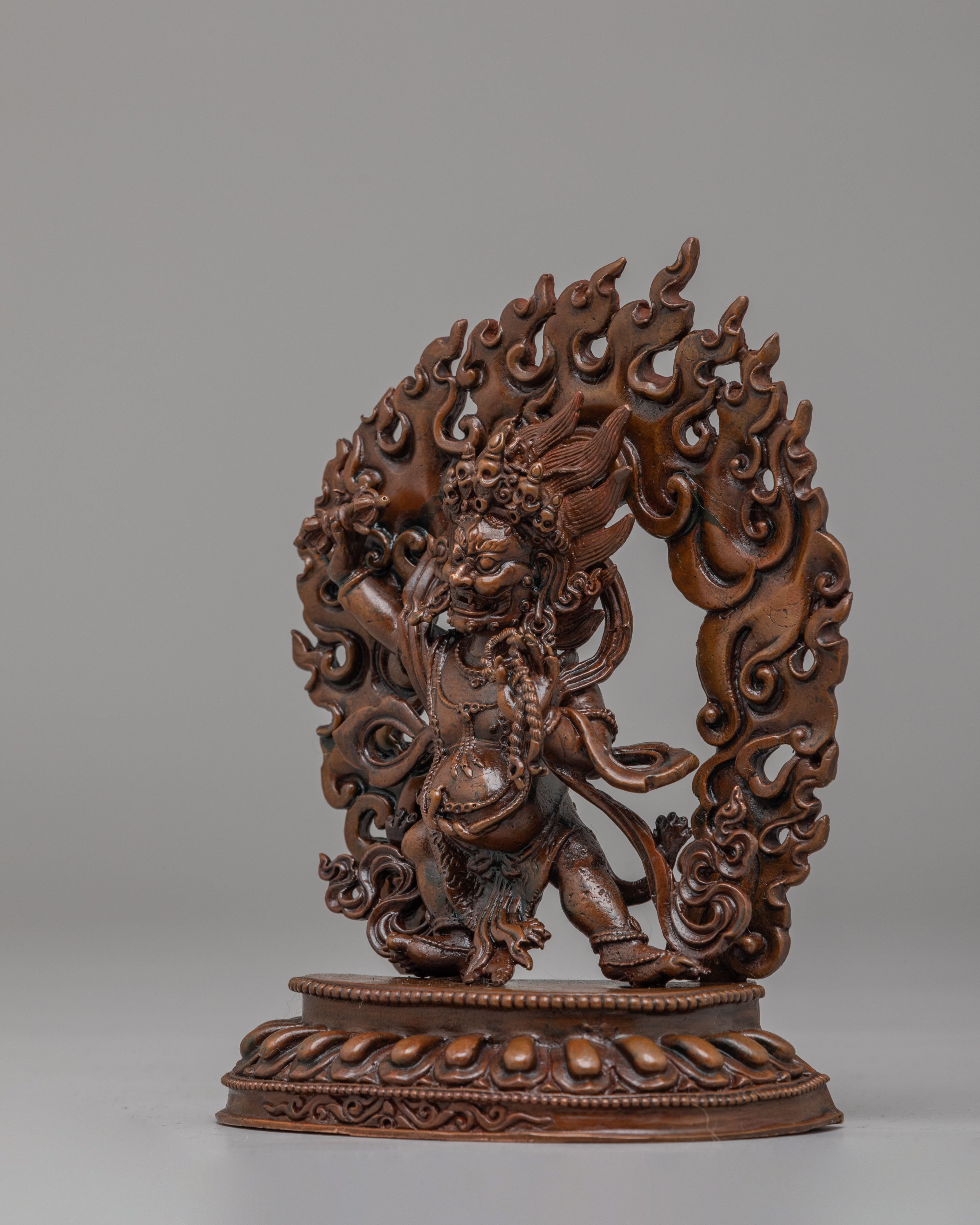 Buddhist Protector Vajrapani Statue | Oxidized Copper Sculpture