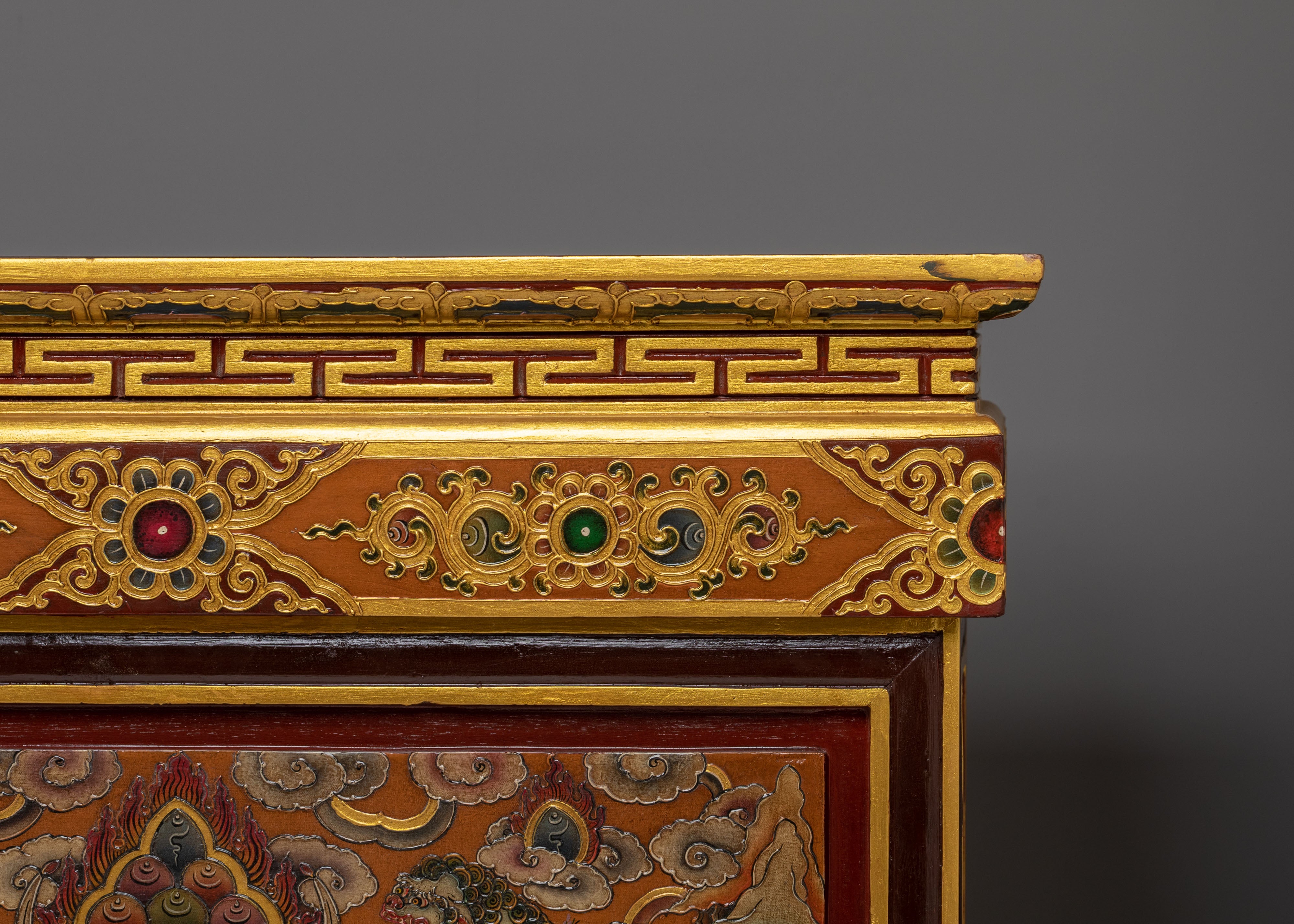 Himalayan Tibetan Folding Table | Handcrafted Wooden Table