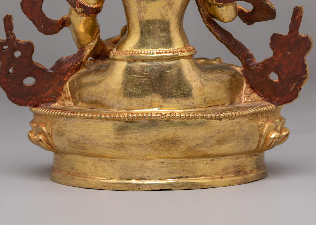 Traditional Tibetan Vajrasattva Statue | Gold Plated Buddhist Purification Deity
