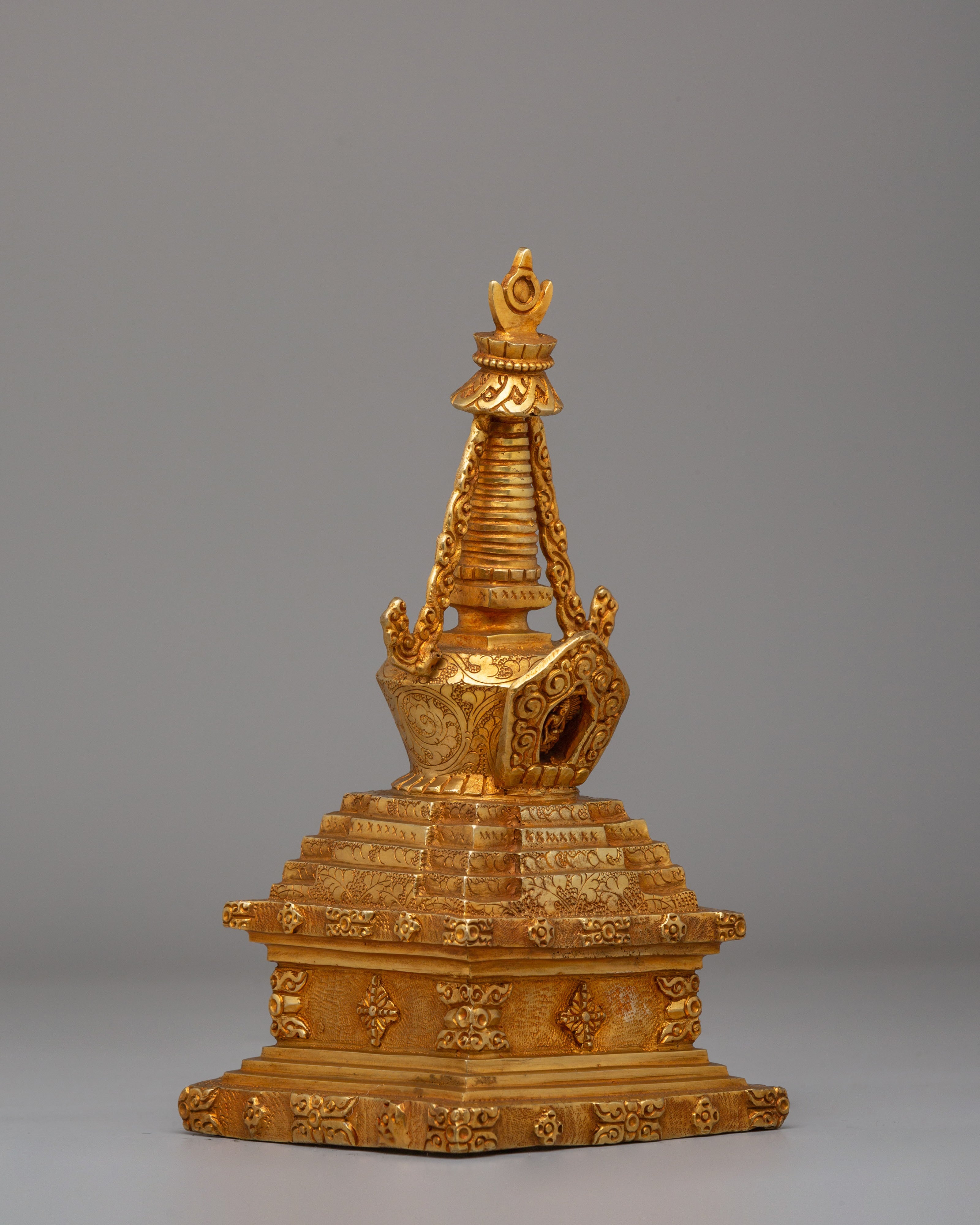 Great Miracles Stupa | Gold-Plated Copper Tibetan Art