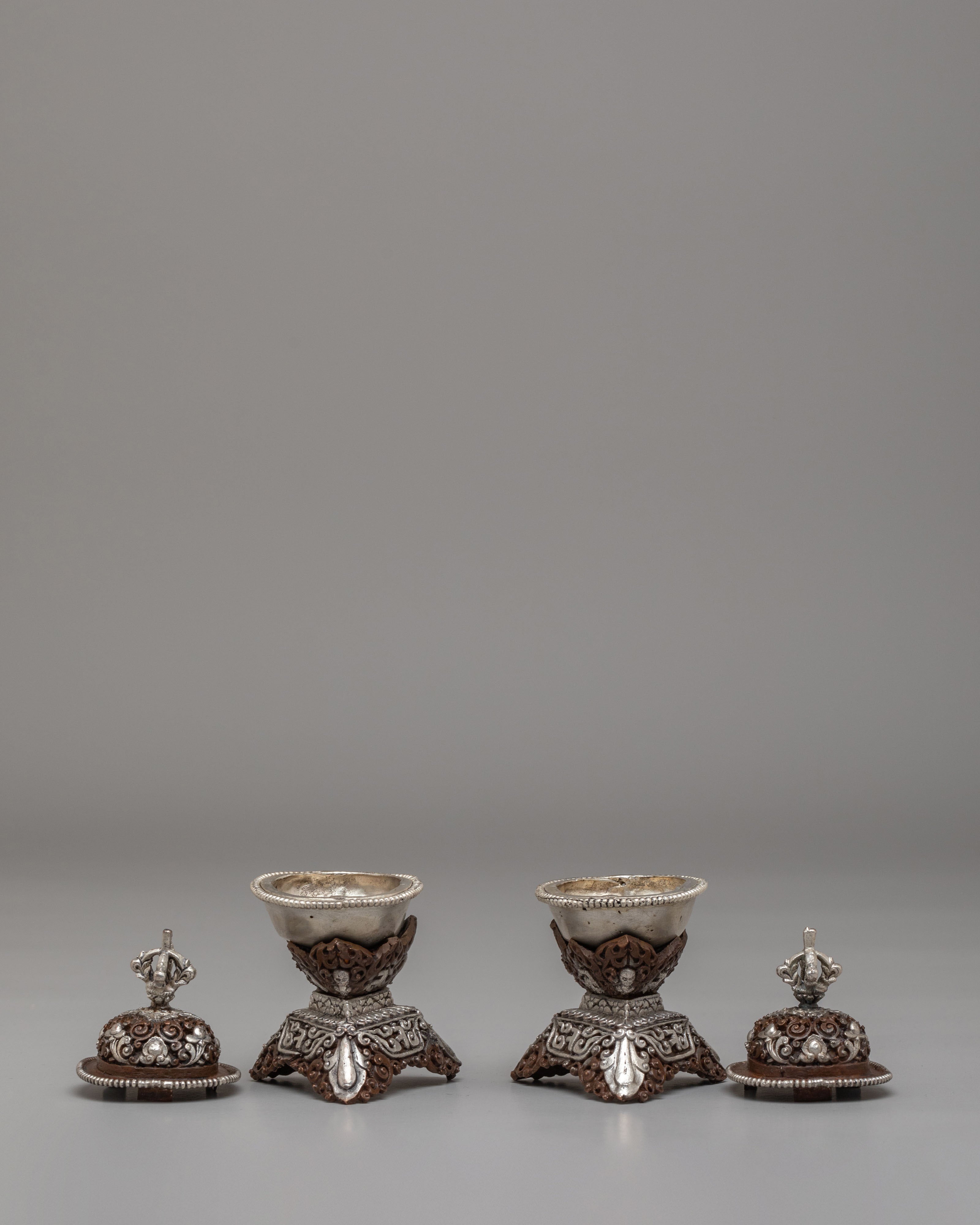 Tibetan Kapala Ritual Set | Sacred Offering Vessel for Tantric Ceremonies