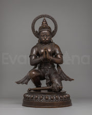 Sacred Handcrafted Hanuman Statue | Divine Bronze Hindu God Sculpture