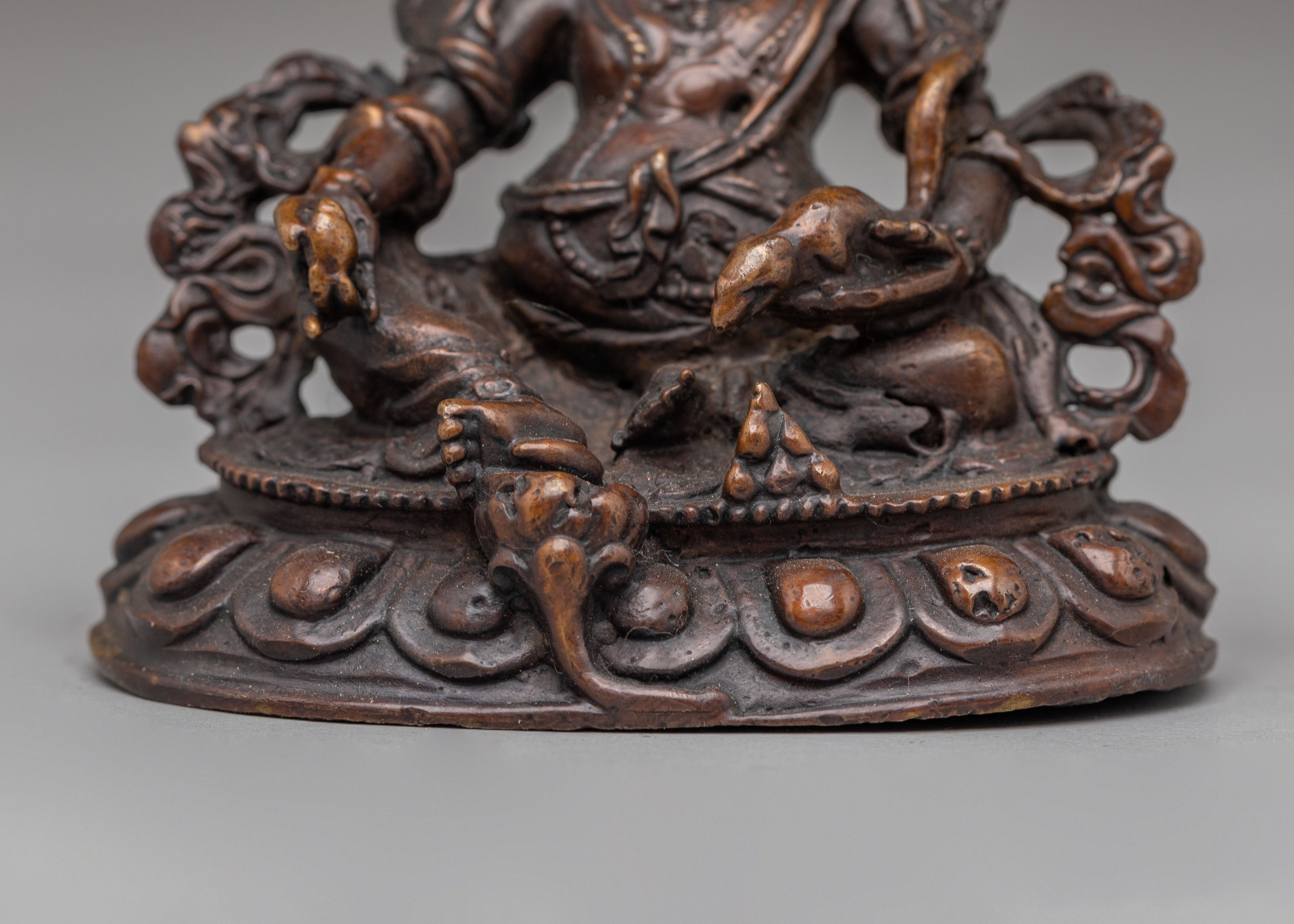 Spiritual Dzambhala Deity Altar Statue | Tibetan Buddhist Wealth God Figurine