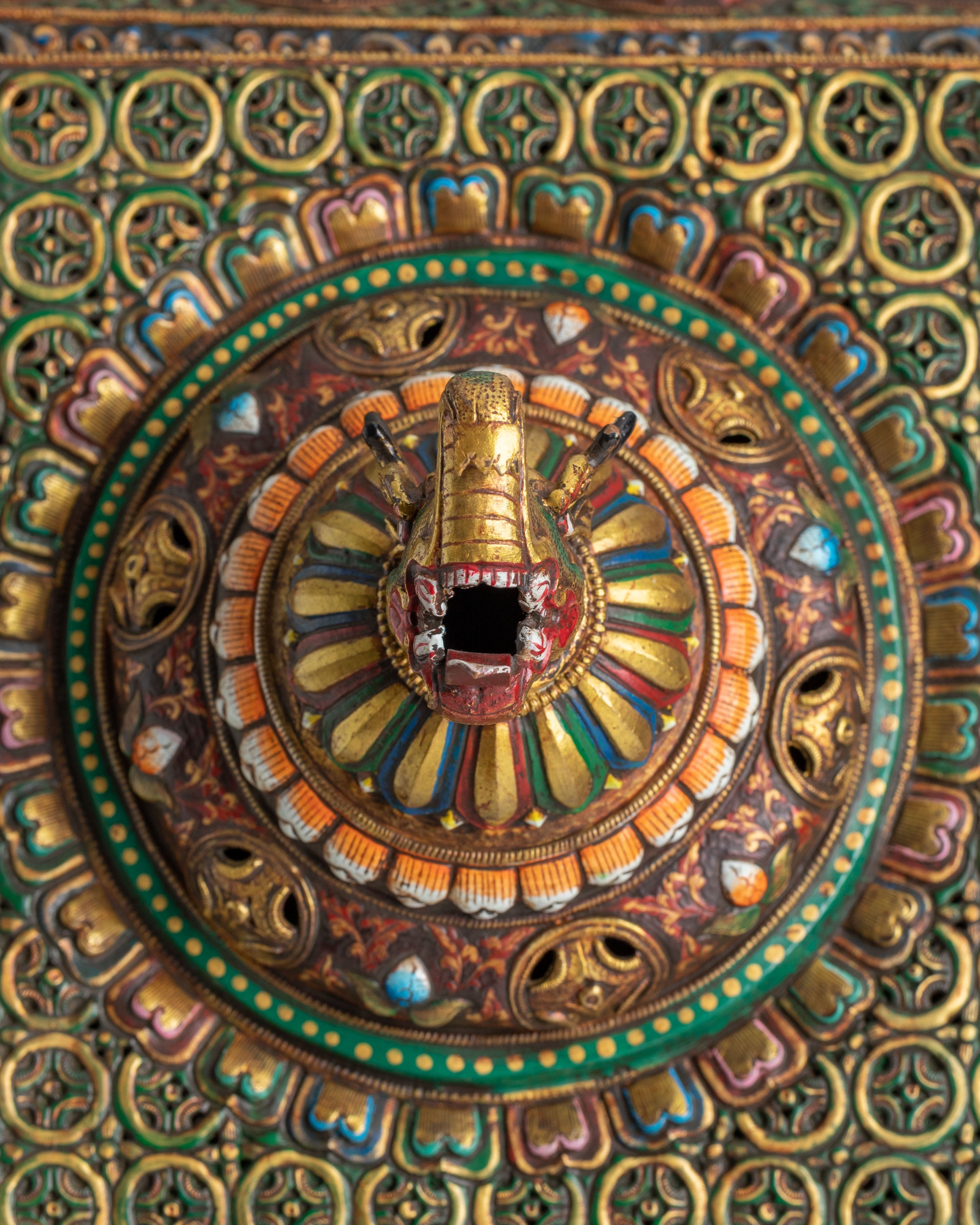 Handcrafted Ceremonial Incense Burner | Gold and Acrylic Color