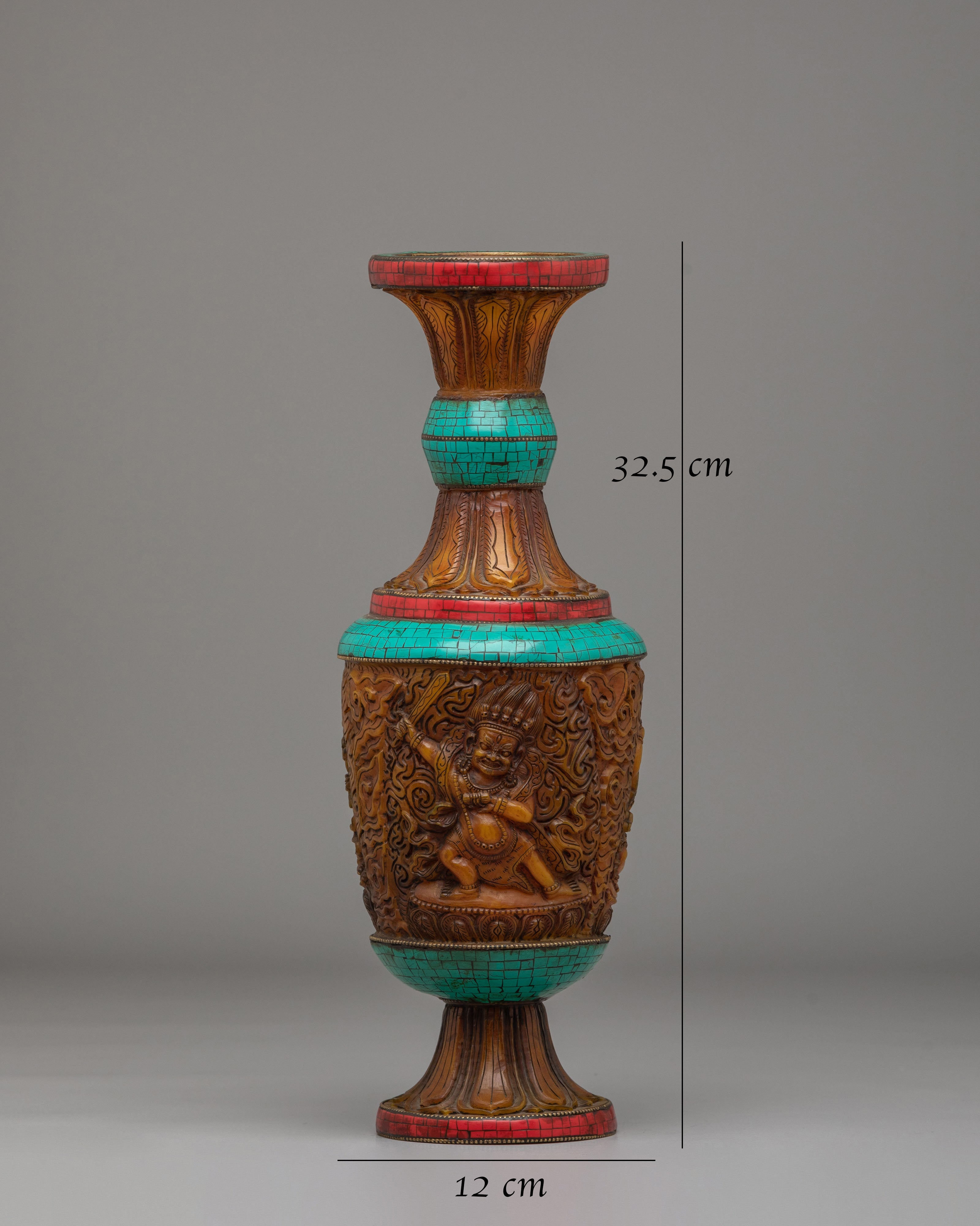 Black Manjushri Flower Vase | Handcrafted Flower Vase