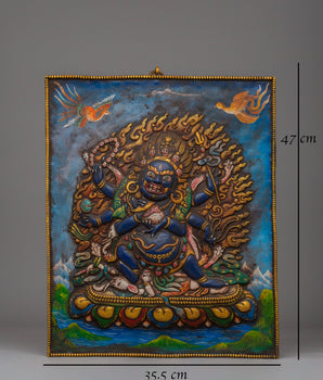 Handmade Six-Armed Mahakala Wall Hanging | A Symbol of Protection and Power