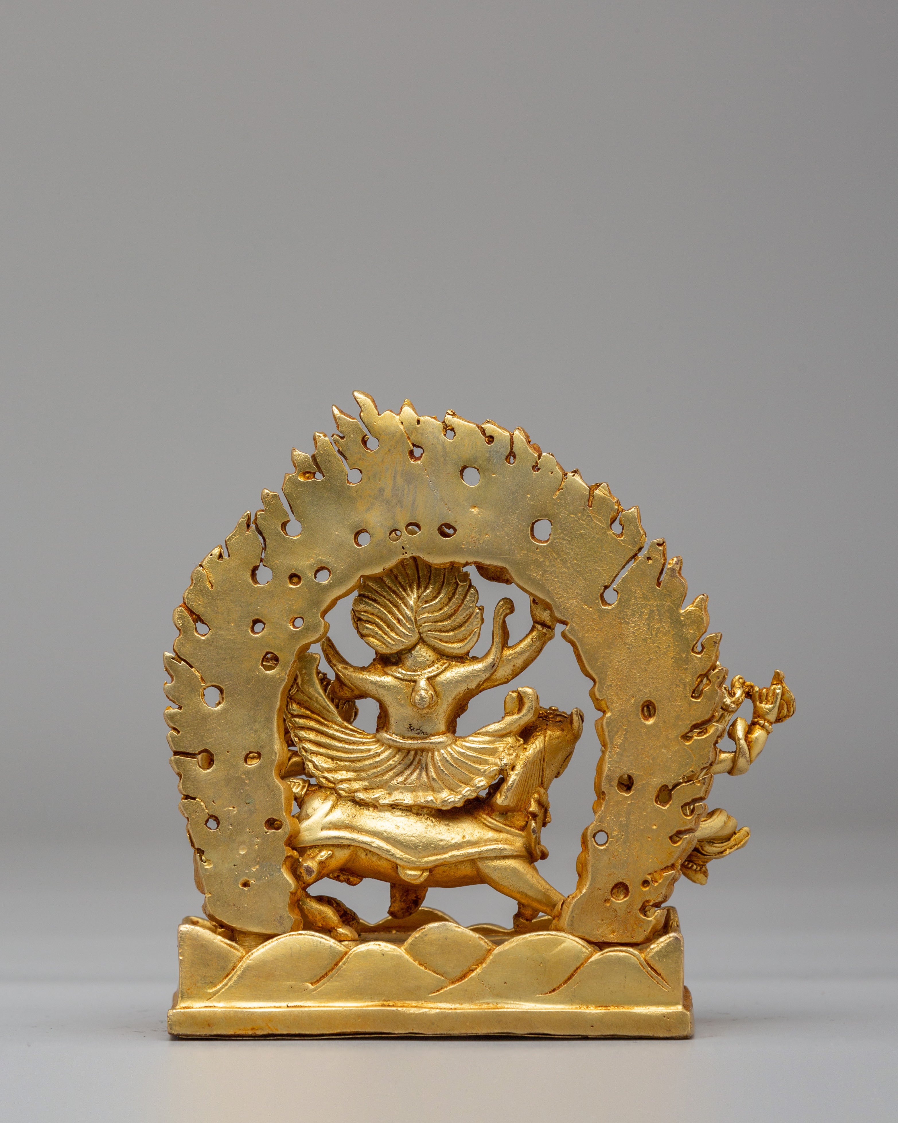 Tibetan Palden Lhamo Statue | Handcrafted Gold Plated Copper Art