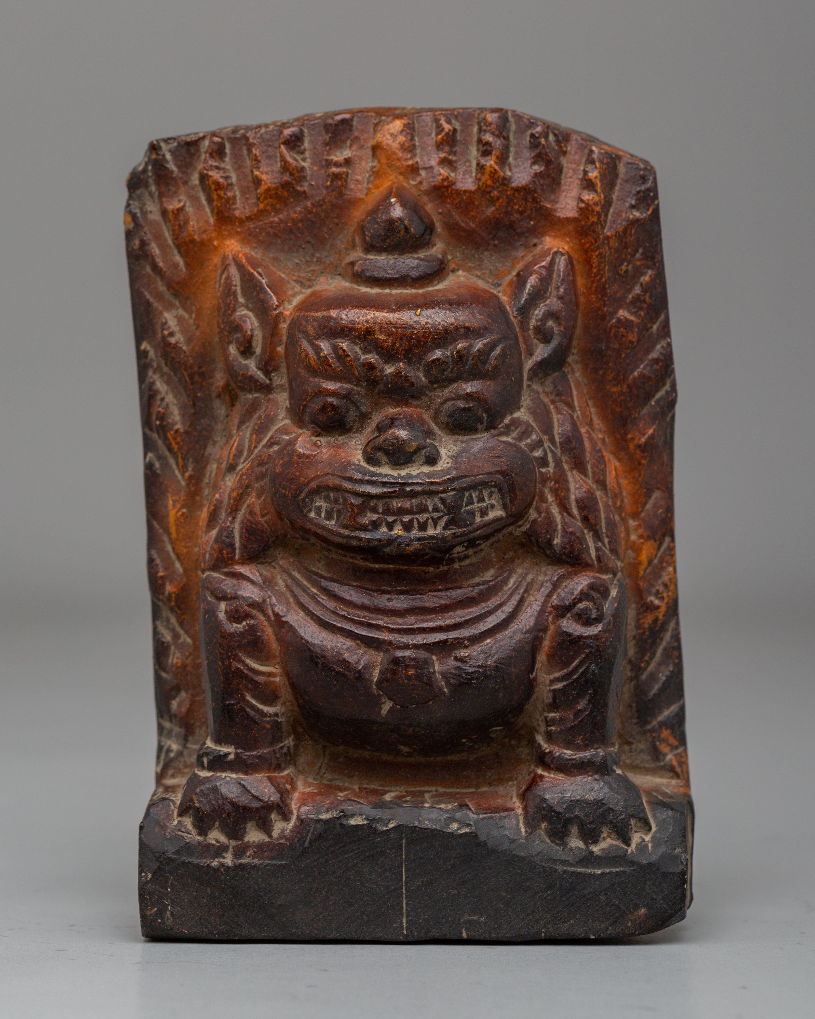 Sacred Guardian Lion Statue Set | Handcarved Stone Buddhist Decor