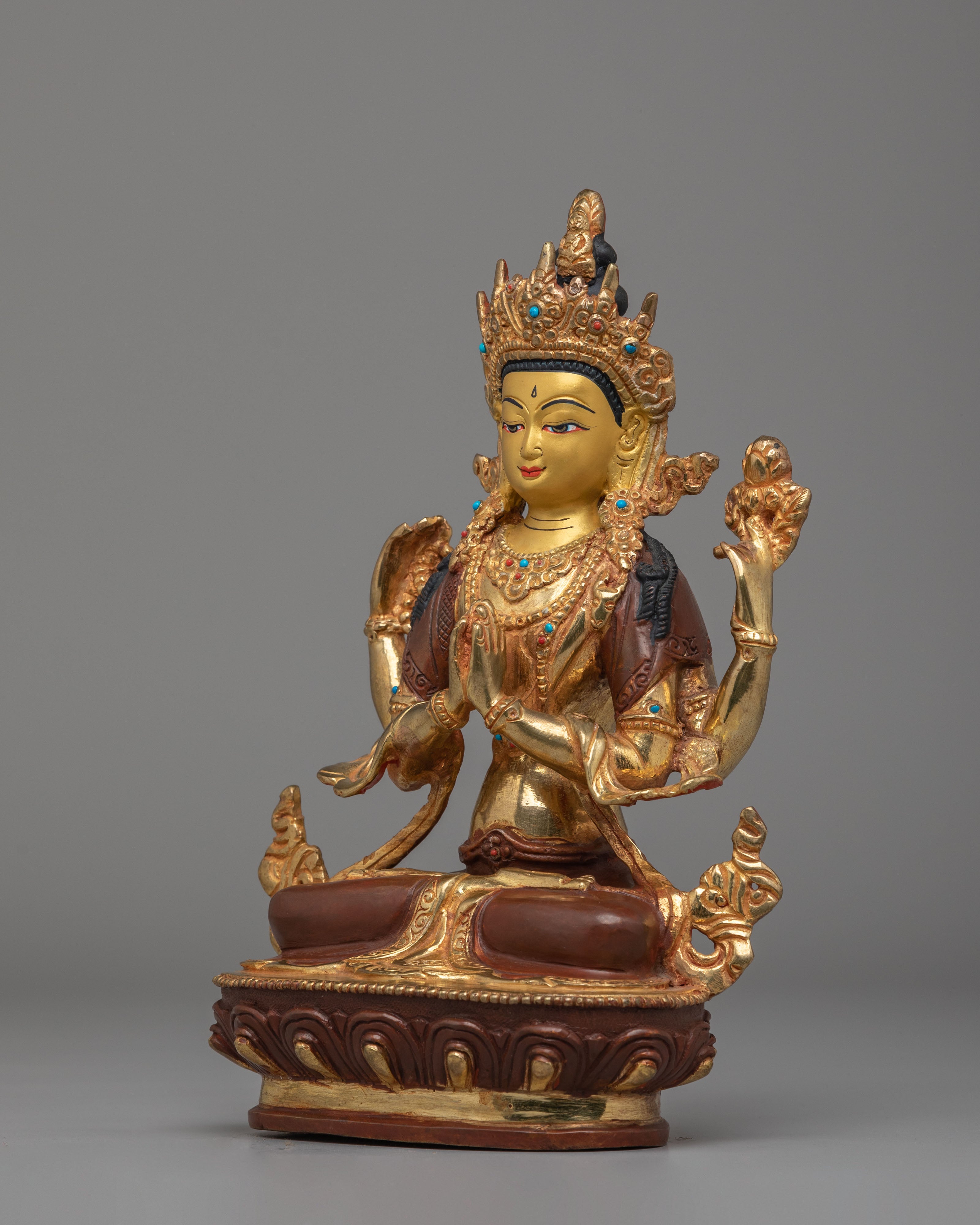 Handmade Chenrezig Deity Statue | Tibetan Bodhisattva of Compassion