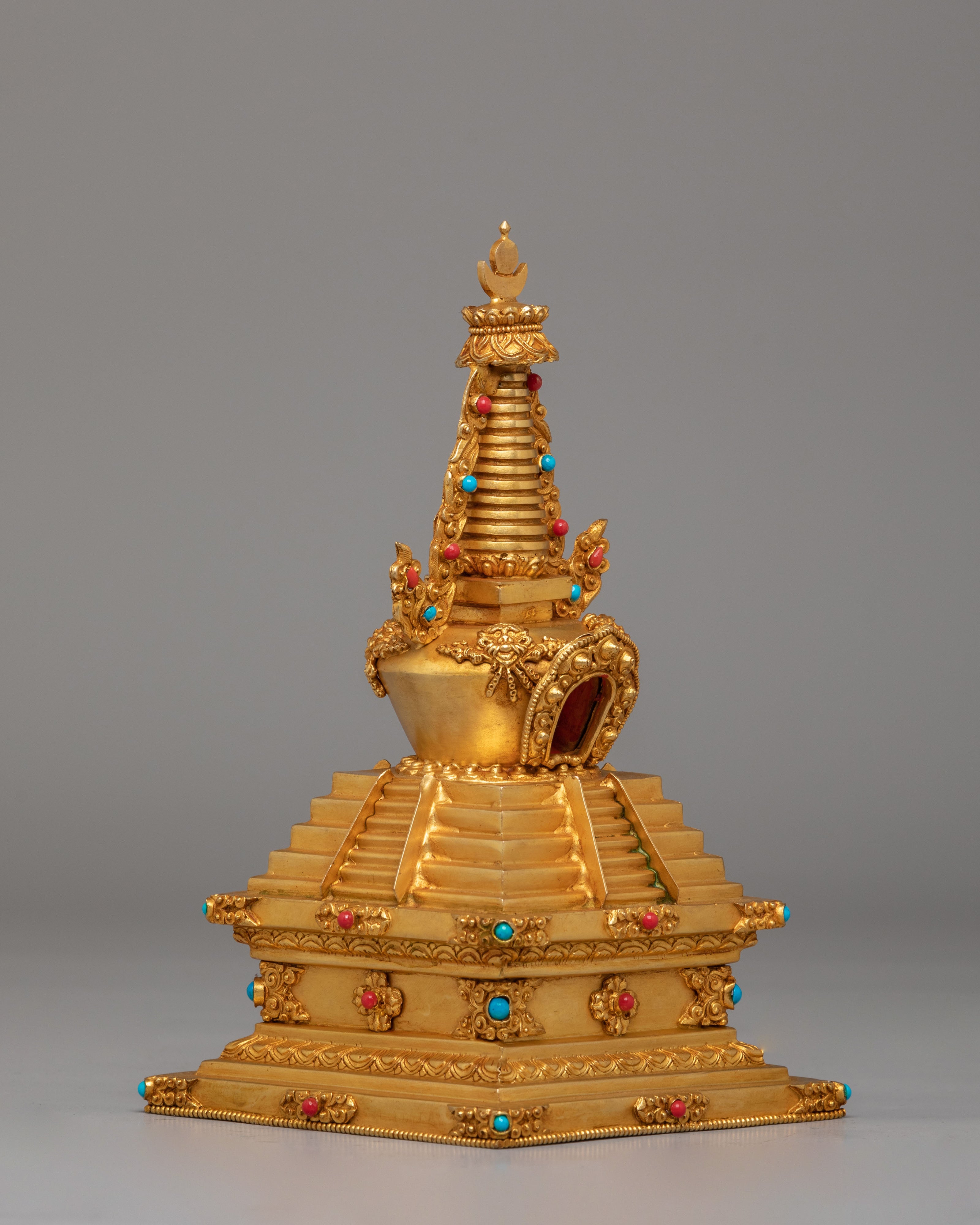 Buddhist Stupa Descent from Heaven | Sacred Sculpture for Meditation
