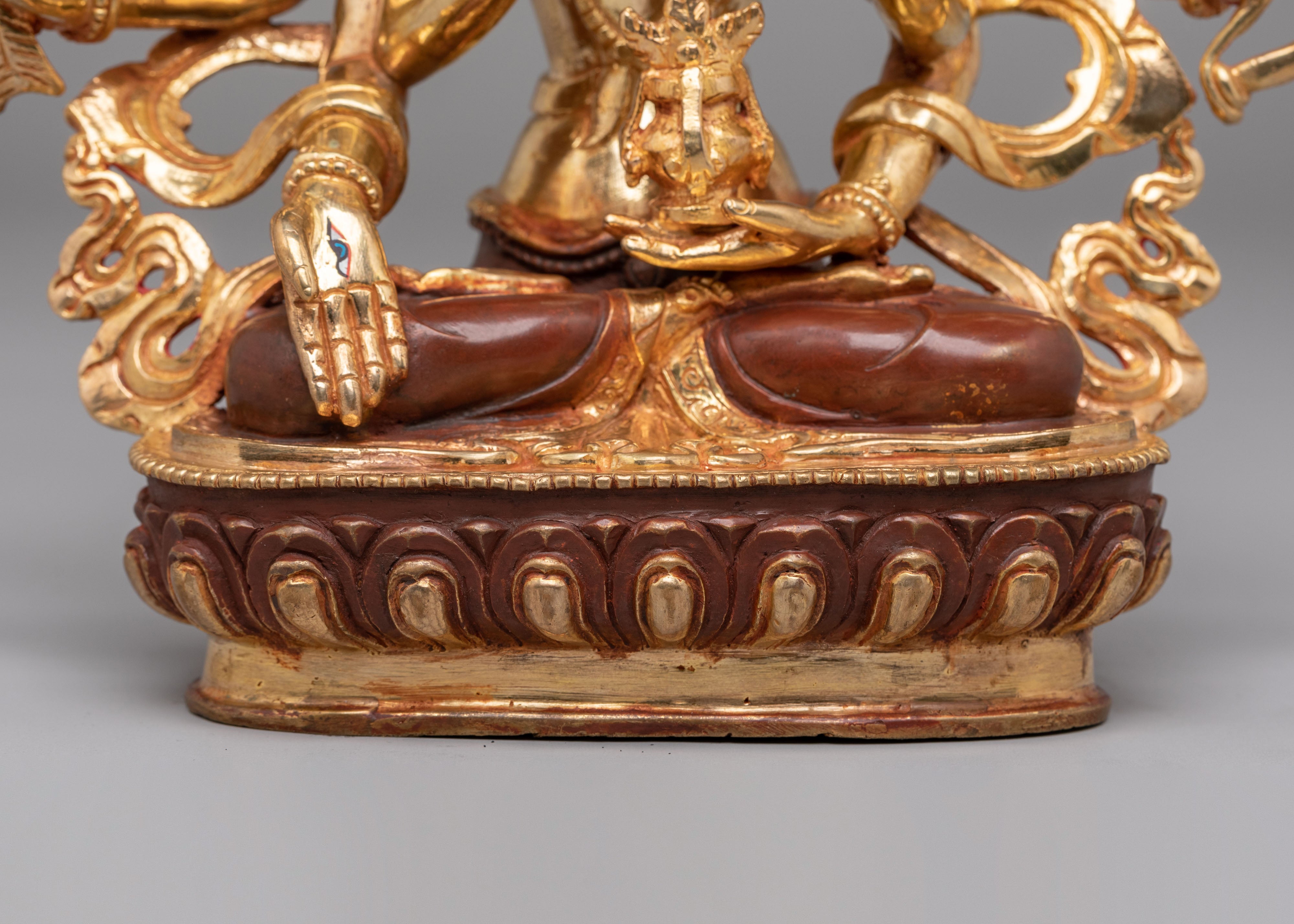 Tibetan Namgyalma Statue | 24K Gold Plated Tibetan Buddhist Sculpture