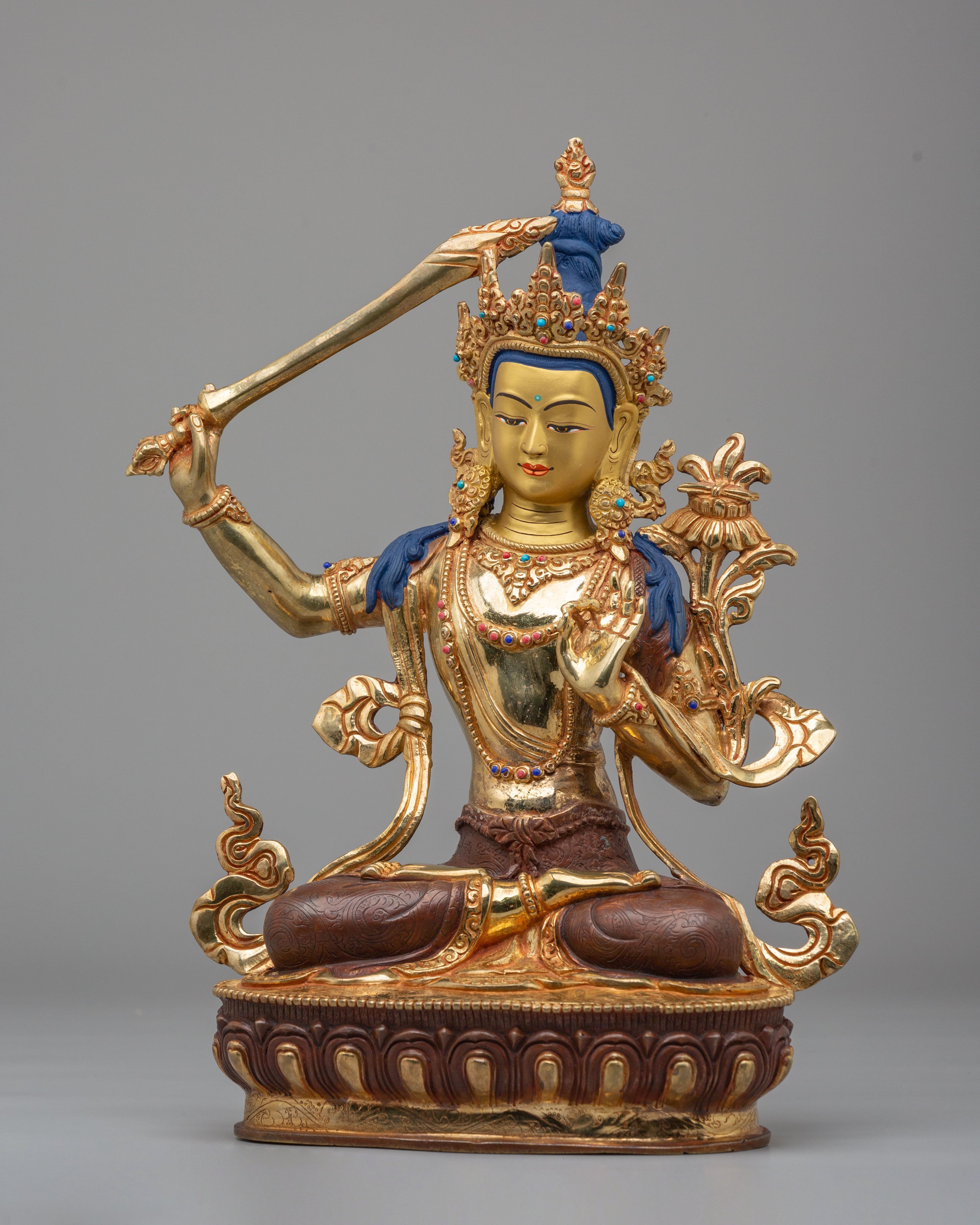 Handcrafted Manjushri Bodhisattva Statue | Spiritual Home Decor